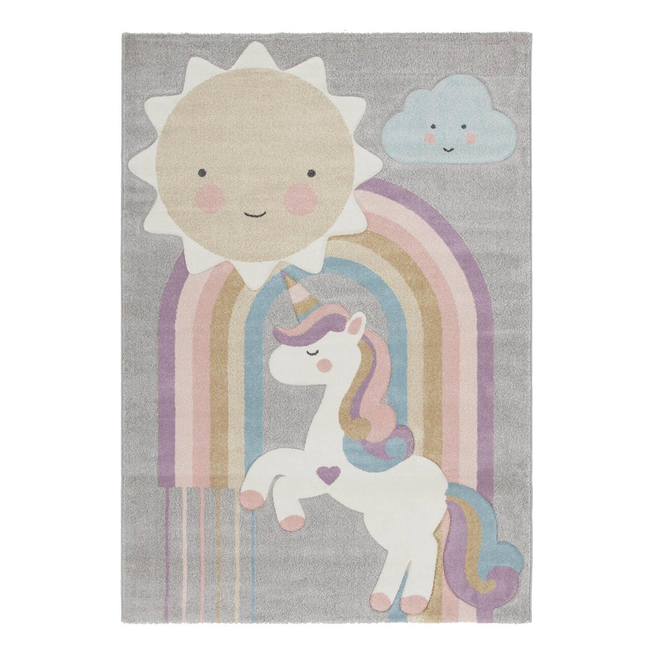 Tappeto UNICORNO in polipropilene, L 150 x L 100 cm, multicolore - 4