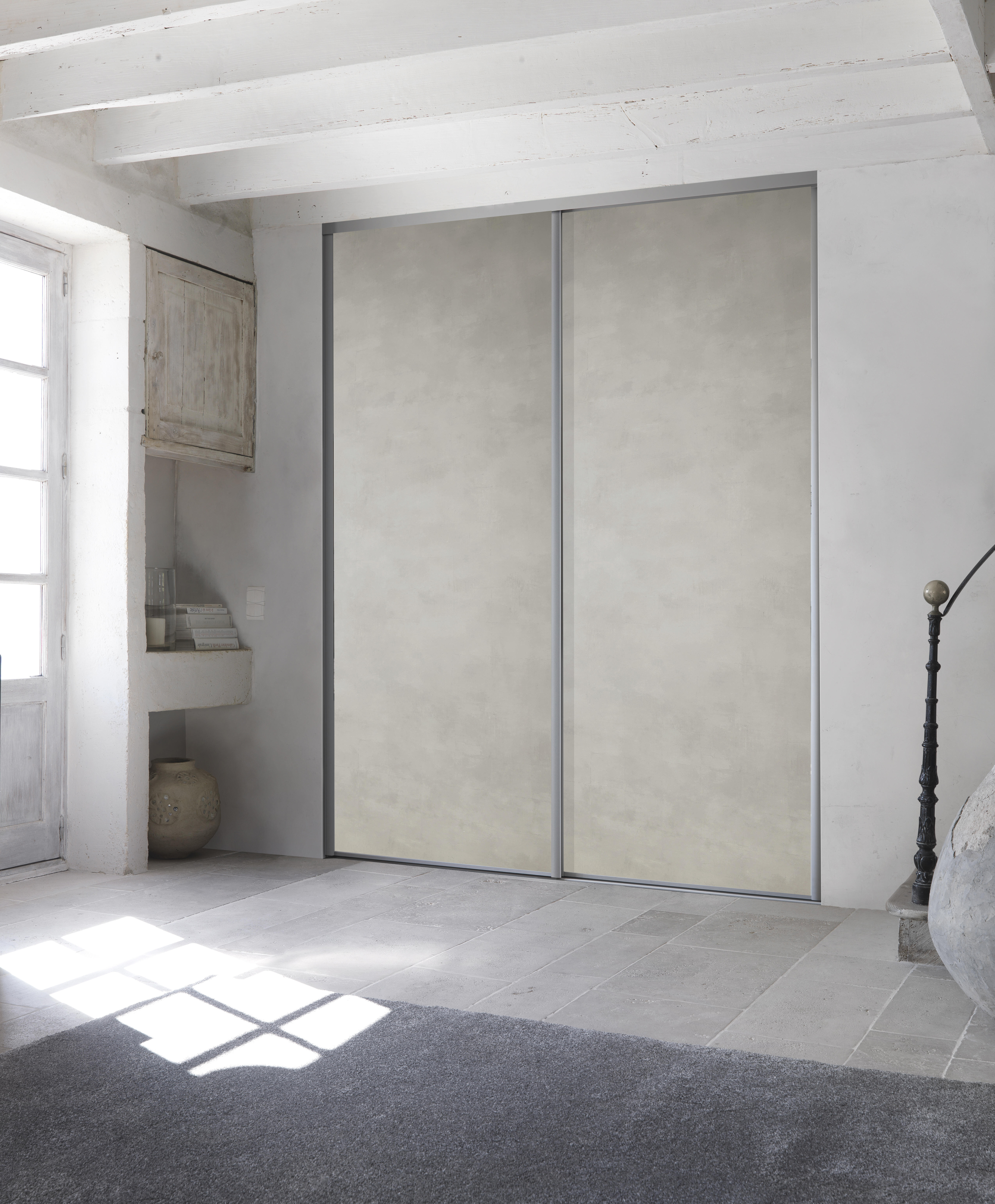 Kit 2 portas de correr roupeiro com calhas lona mineral 60x250 cm Premier - 2