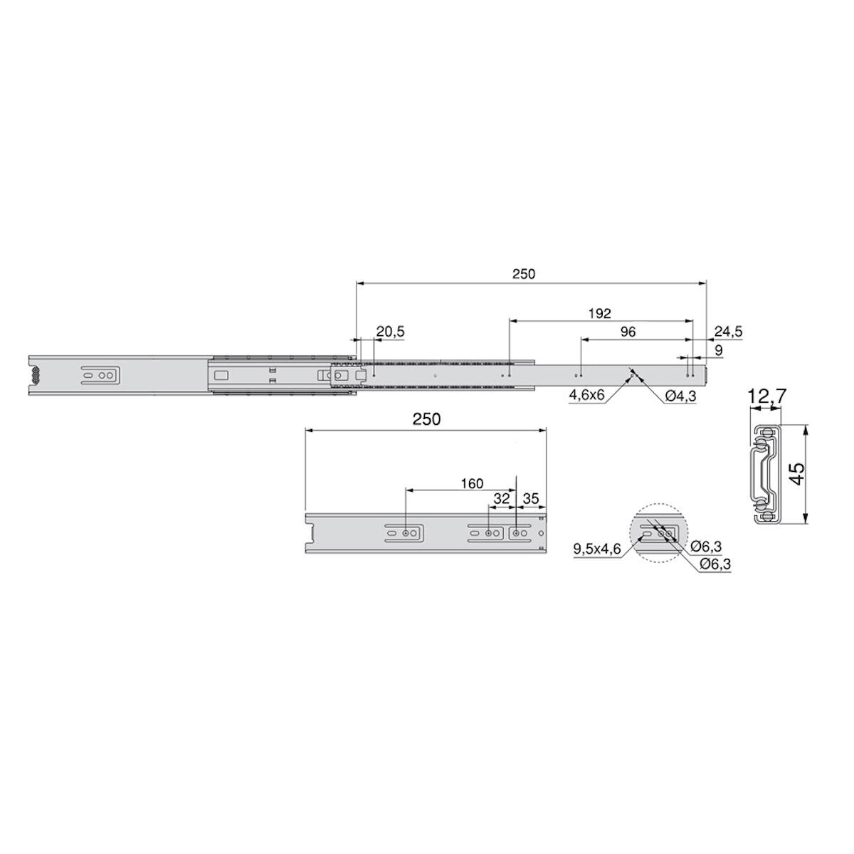 Set Di Guide Con Cuscinetti A Sfere E Regolazione In Altezza Per Cassetto/Ripi - Foto 2