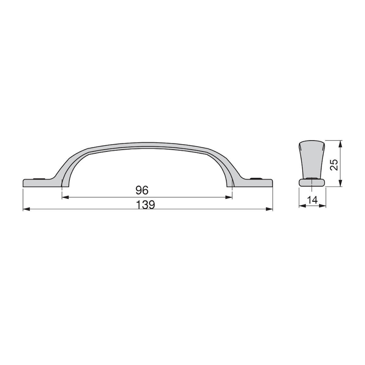 Maniglia per mobili EMUCA Paul in zama bronzo anticato lucido interasse 96 mm - 3