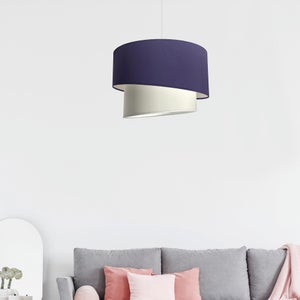 Licht-Erlebnisse Lampadario per interni Adania in vetro bianco e giallo stile elegante retrò paralume con diametro 30cm E27 ideale per sala da pranzo, cucina
