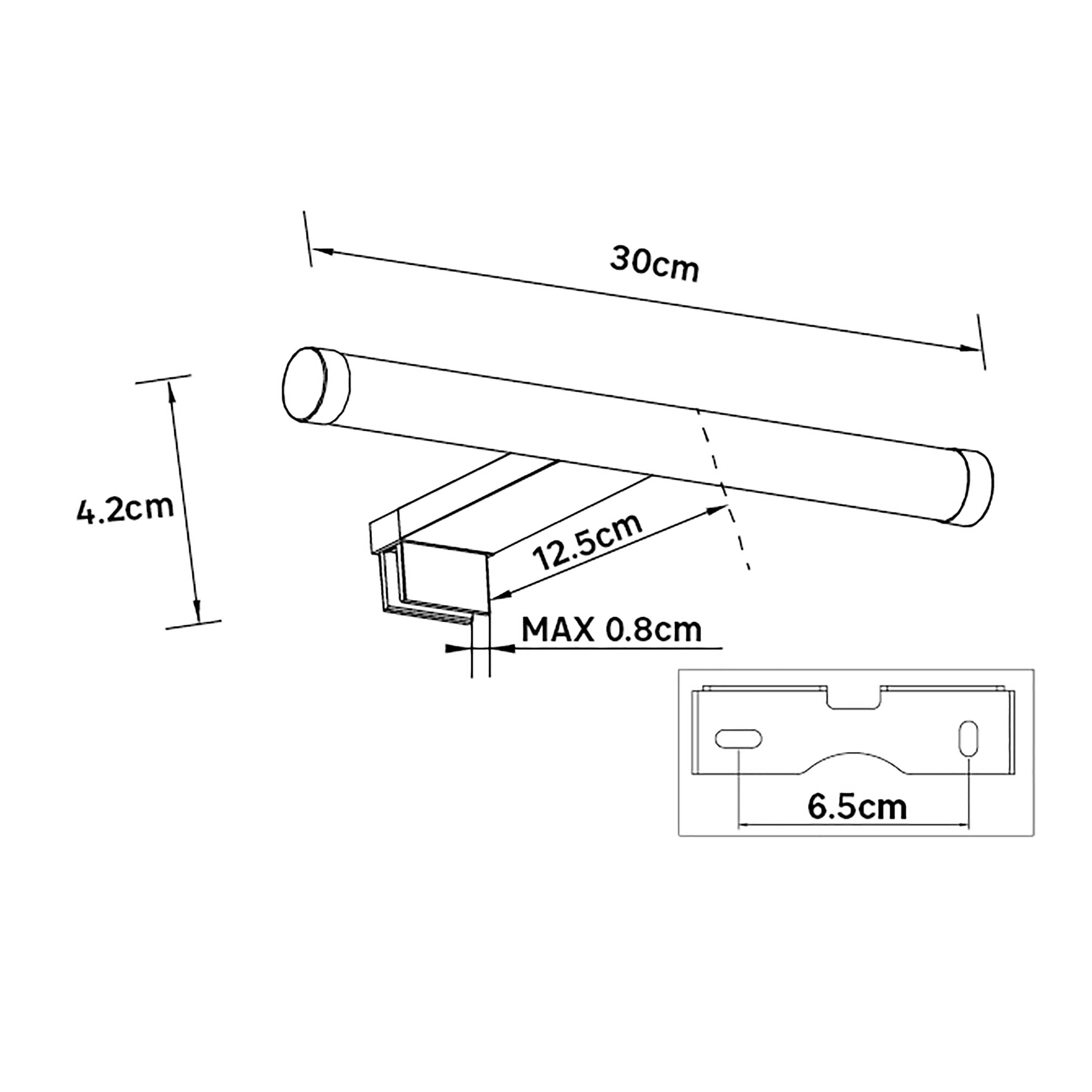 Kinkiet łazienkowy Solar chrom 30 cm IP44 LED Inspire - 10