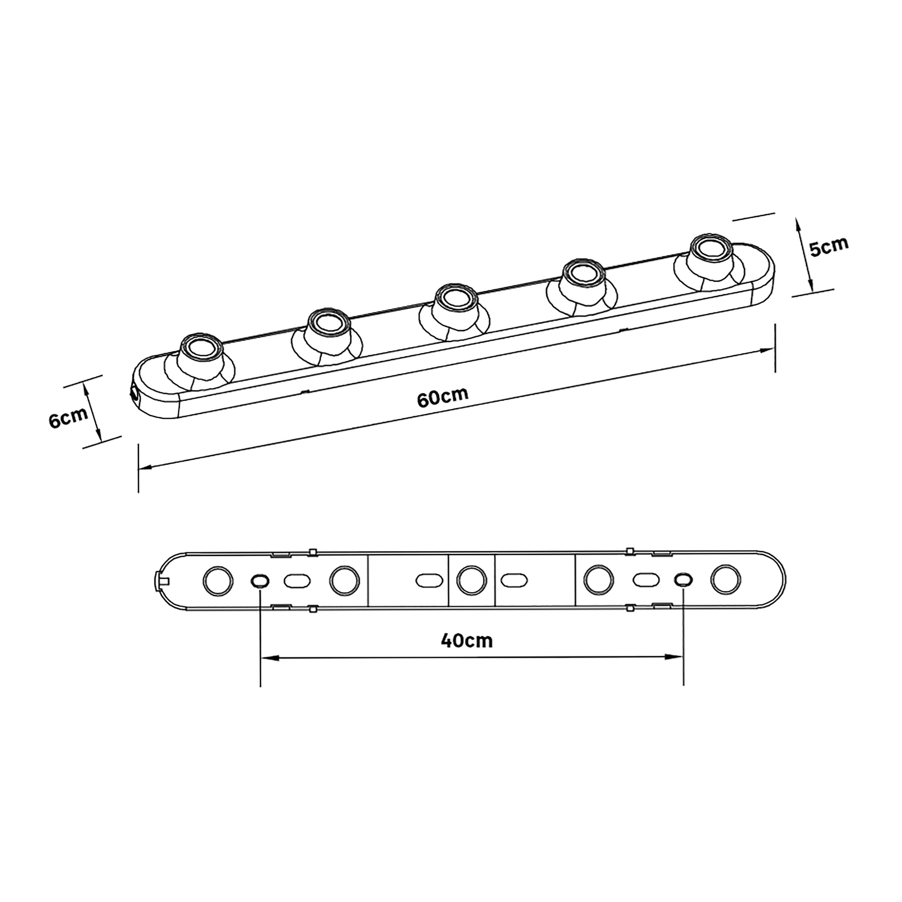 Candeeiro de parede 5x14 8 w 60.5 cm IP21 preto Inspire Lizz - 9