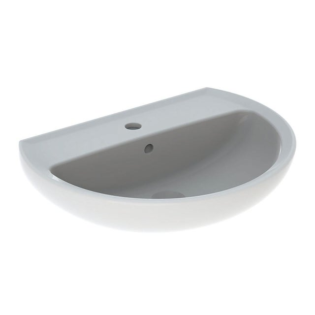 Lavabo sospeso semicerchio Colibri 60cm H 17.5 x P 45.5 cm in ceramica bianco lucido