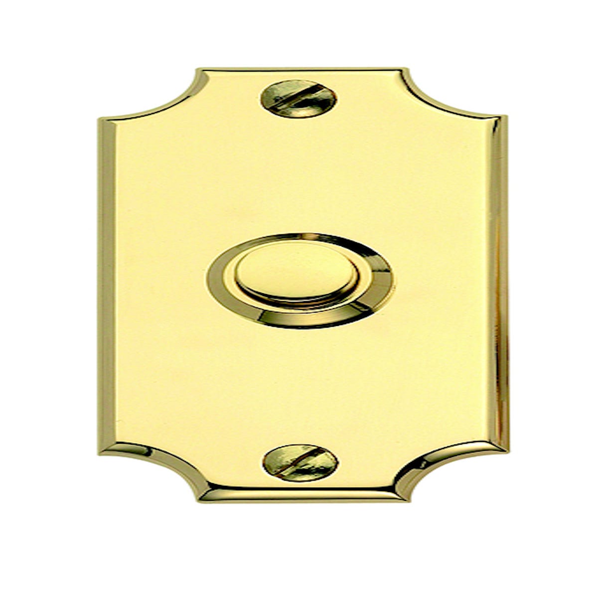 Accessorio Porta Casa Pulsantiera In Ottone Lucido 7,7 Cm Pulsante Campanello Porta Ingresso
