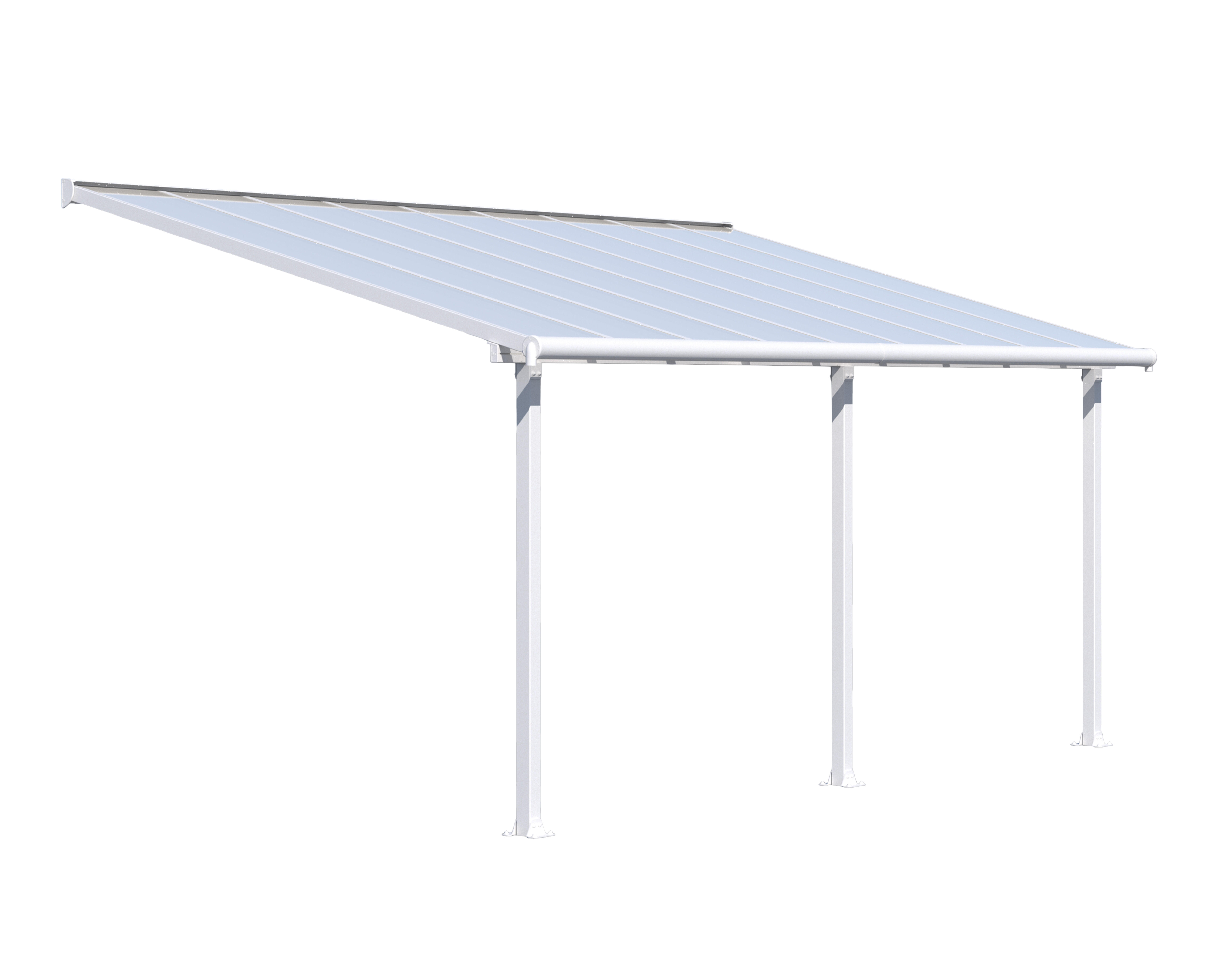 Pergola in alluminio bianco addossata copertura mobile senza rivestimento 300x546 cm - Olympia CANOPIA BY PALRAM - 7