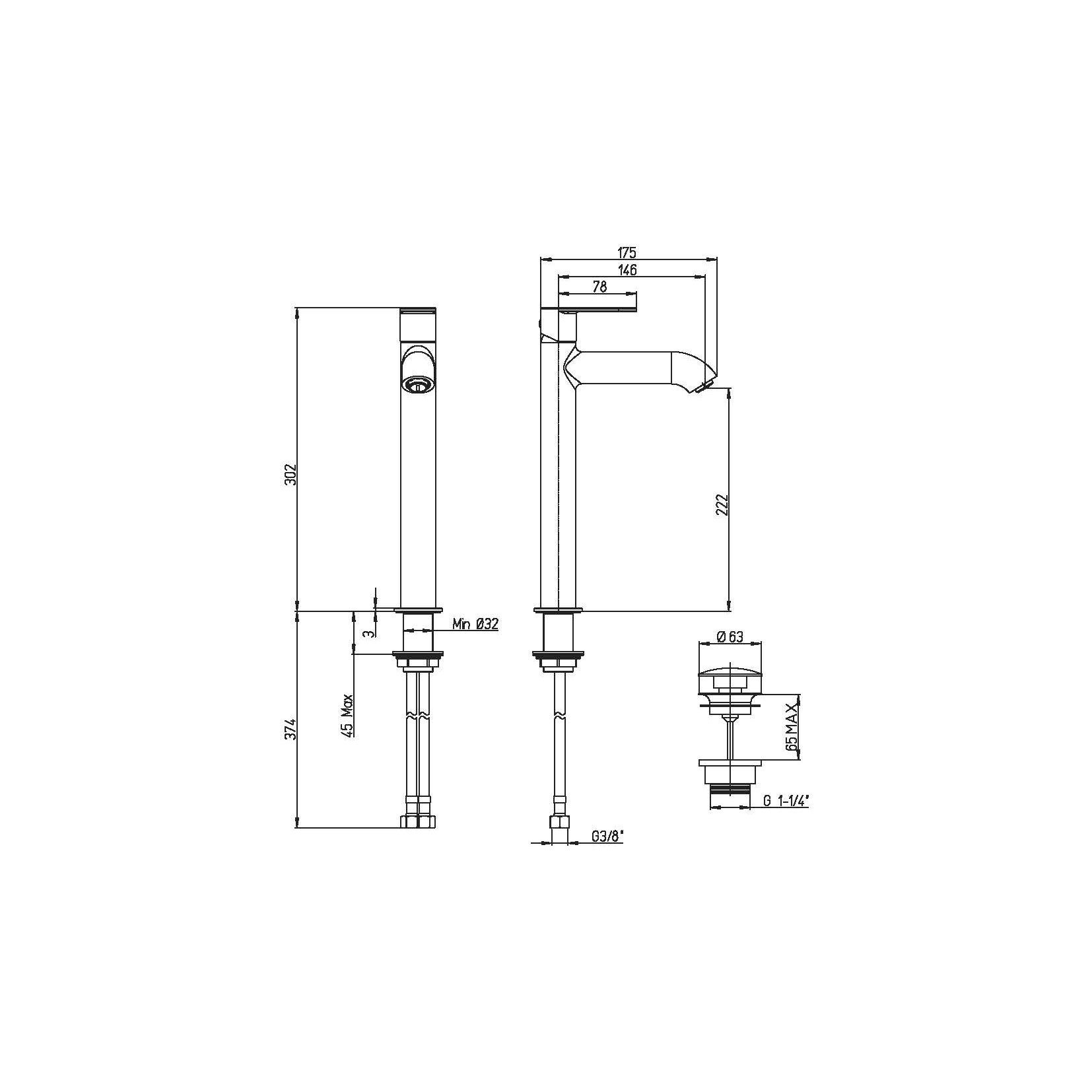 Rubinetto per lavabo getto laminare cristallino Serena cromato JACUZZI RUBINETTERIA - 3