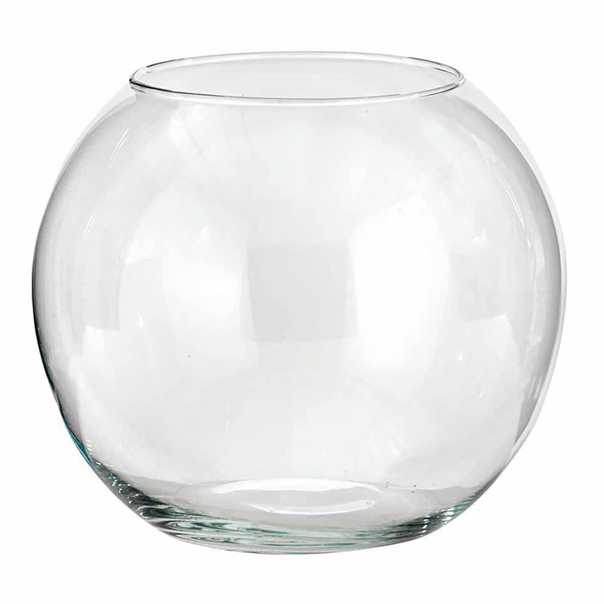 Vaso Hurricane In Vetro Trasparente Sandra Rich - Rotondo, Altezza 15cm, Diametro 11cm