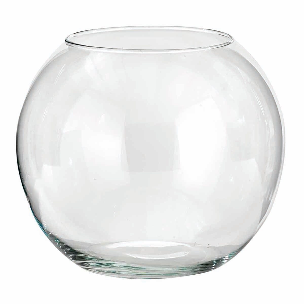 Vaso Hurricane In Vetro Trasparente Sandra Rich - Rotondo, Altezza 15cm, Diametro 11cm
