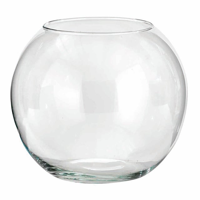 Vaso decorativo in vetro trasparente H 12 cm, ø 22 cm