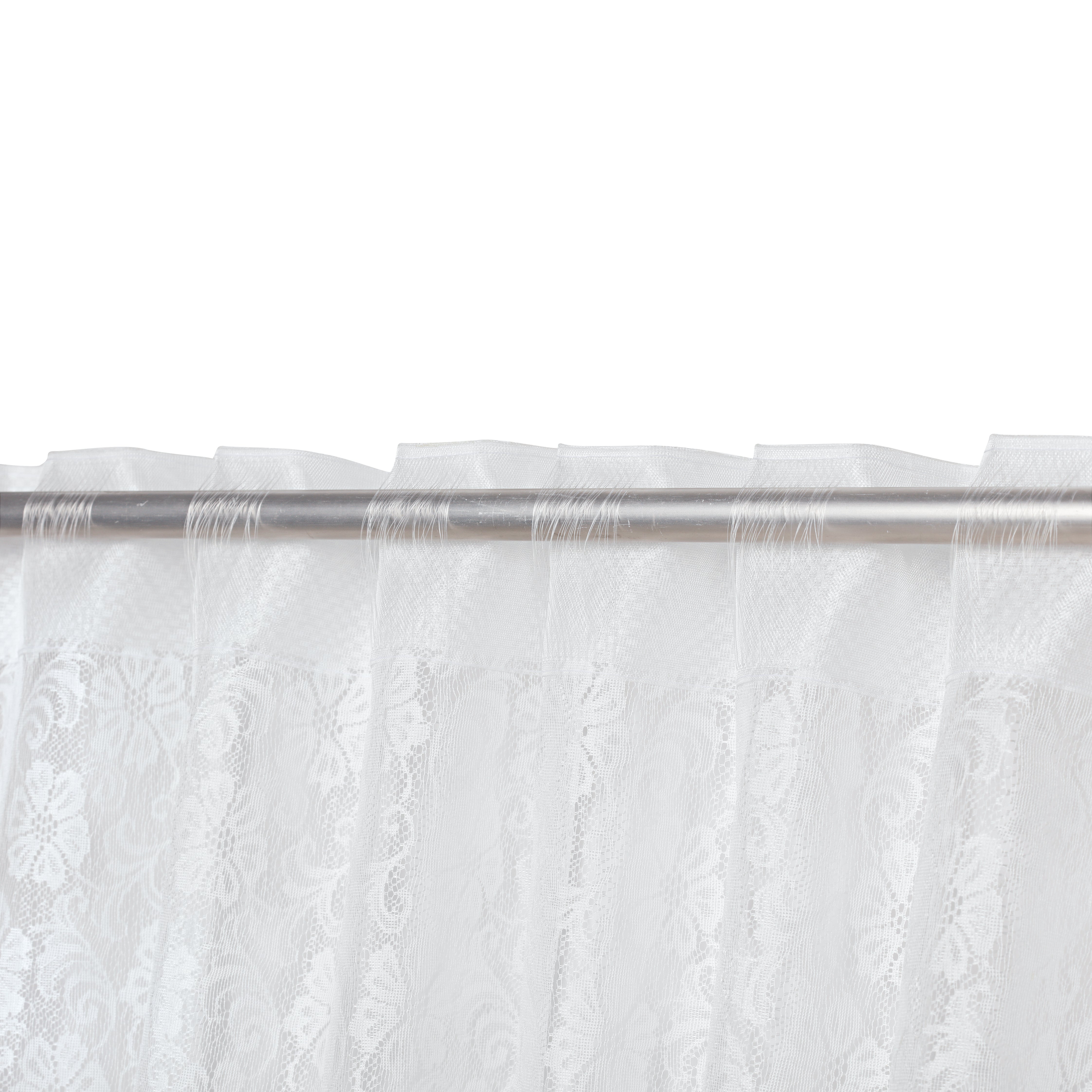 Tenda Daisy beige, fettuccia e passanti nascosti 140x290 cm - 11