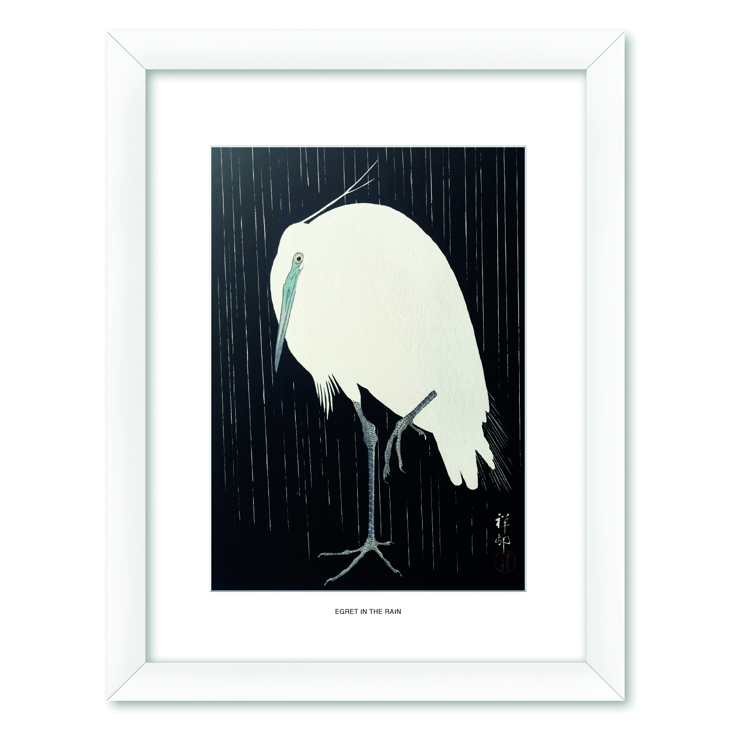 Egret in the rain