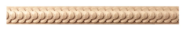 Asta rettangolare in faggio grezzo decoro intaglio a onde 1200 x 28 x 8 mm, 10 pezzi