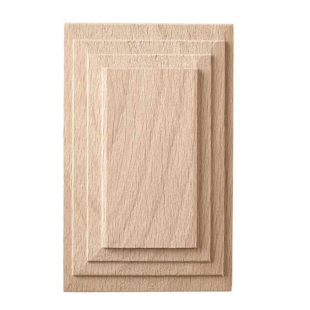 Fregio piramide in faggio grezzo 100 x 60 x 10 mm, 4 pezzi