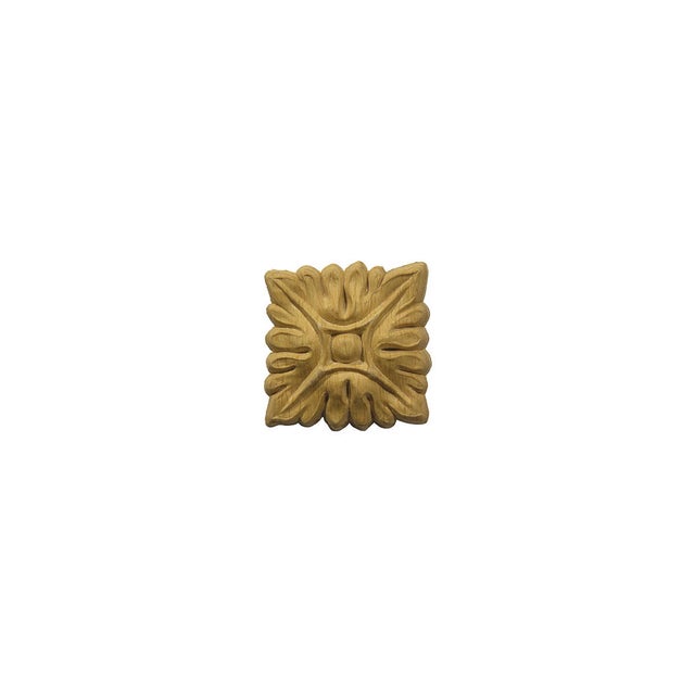 Fregio quadrato in pioppo grezzo 60 x 60 x 7 mm, 4 pezzi