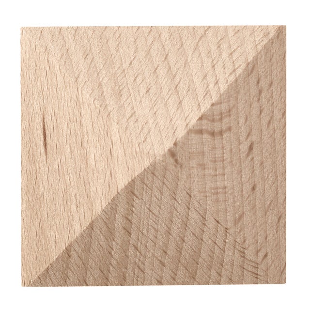 Fregio piramide in faggio grezzo 60 x 60 x 15 mm, 4 pezzi