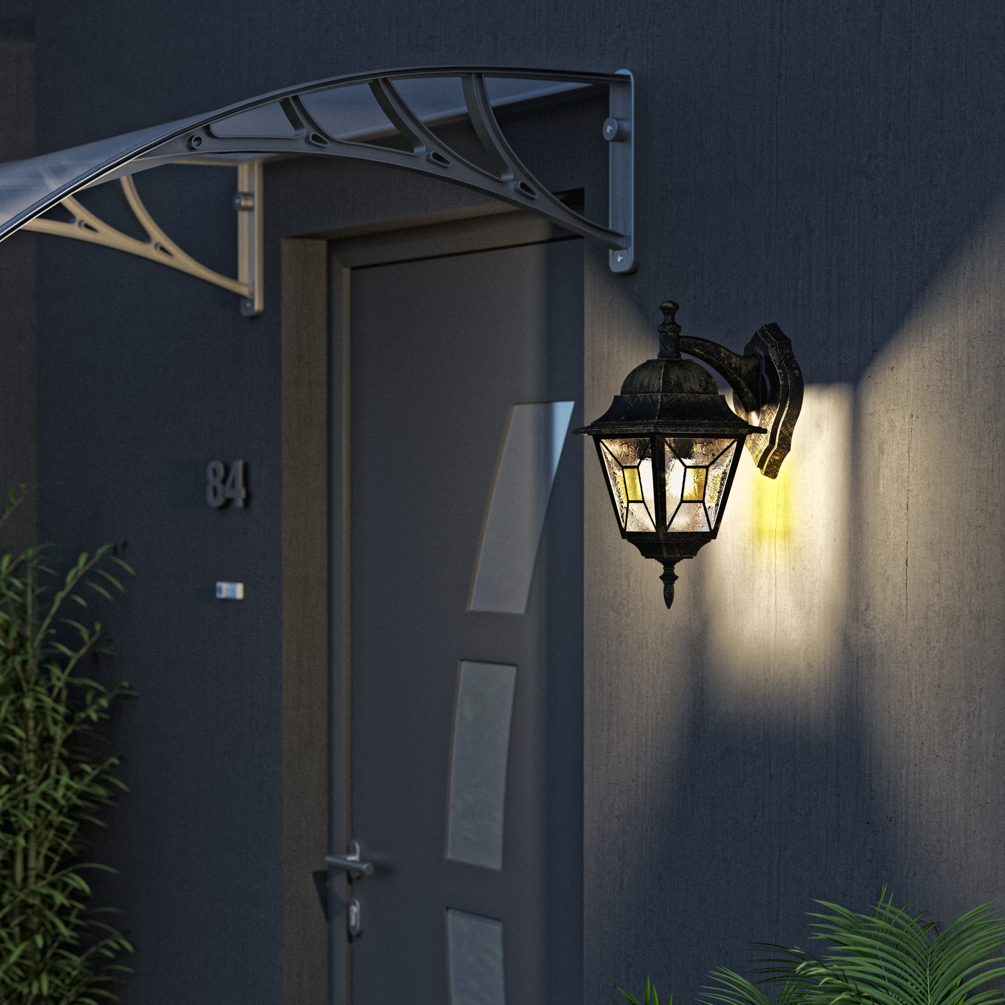 Applique rustico da esterno Chester nero IP44 E27 INSPIRE - 3