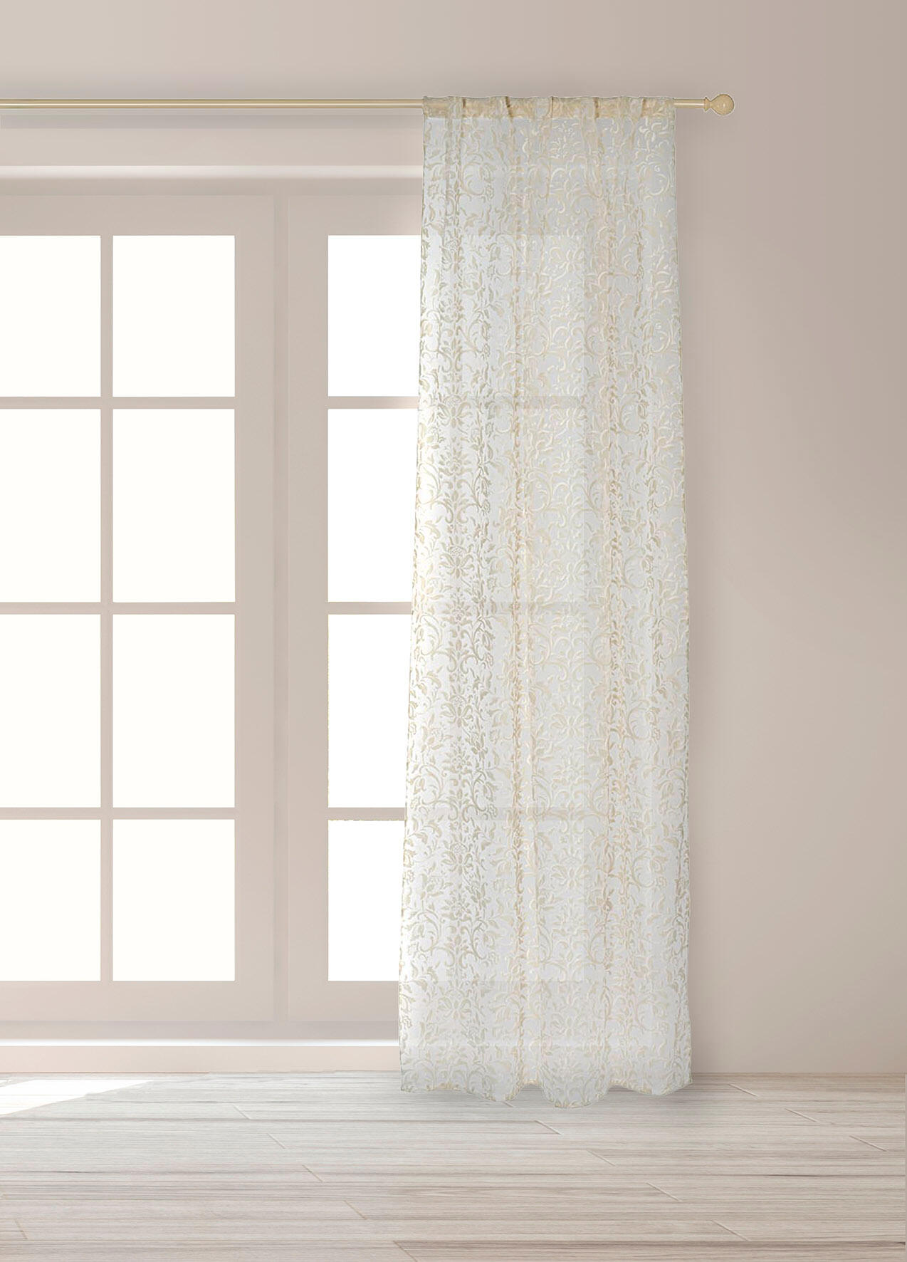 Tenda Orinoco ecrù, fettuccia e passanti nascosti 140x290 cm - 3