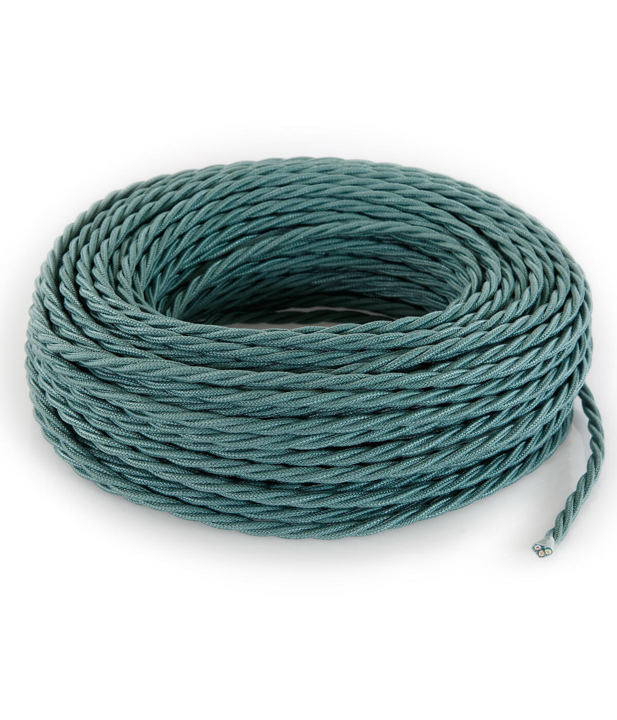 Lampada A Sospensione Merlotti 36.503 - Design In Legno Verde Salvia Con Cavo Tessile, Made In Italy - 4