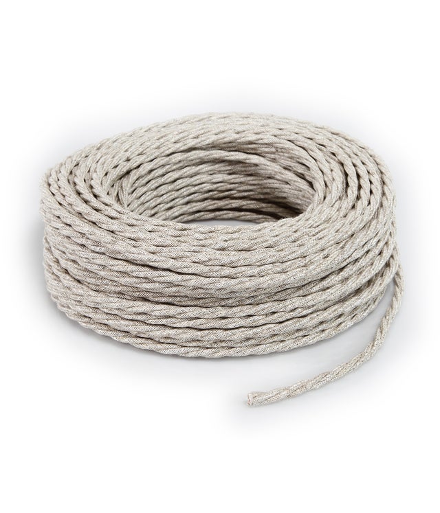 Cavo tessile 2 x 0.75 mm² L 50 m treccia MERLOTTI beige matassa