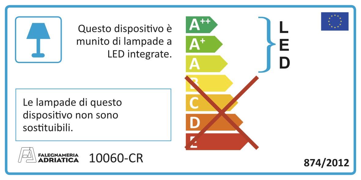 Applique LED bagno moderno 10060-CR grigio IP44, luce bianco naturale 1200 lumen, - 3