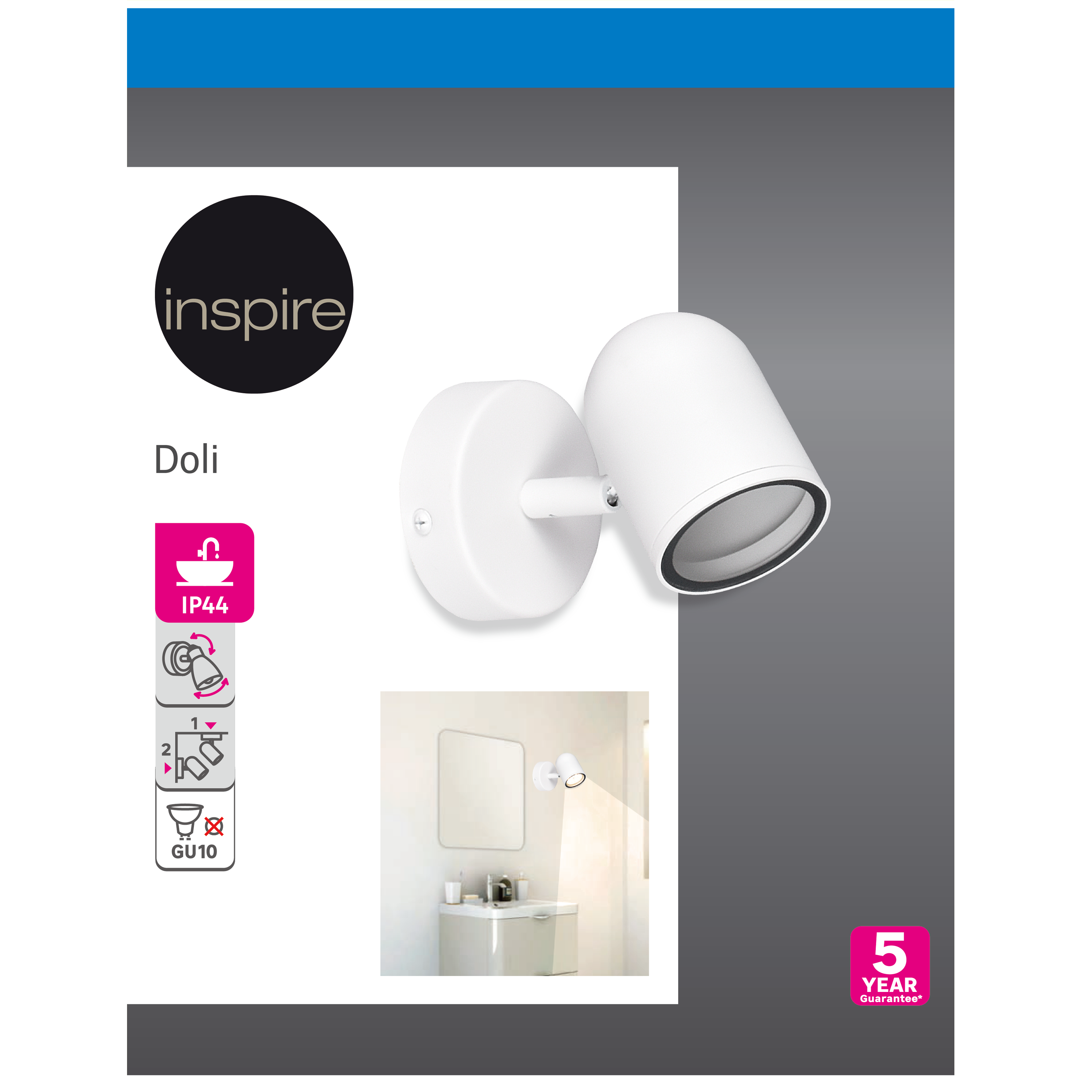 Reflektorek łazienkowy Doli IP44 biały GU10 Inspire - 10