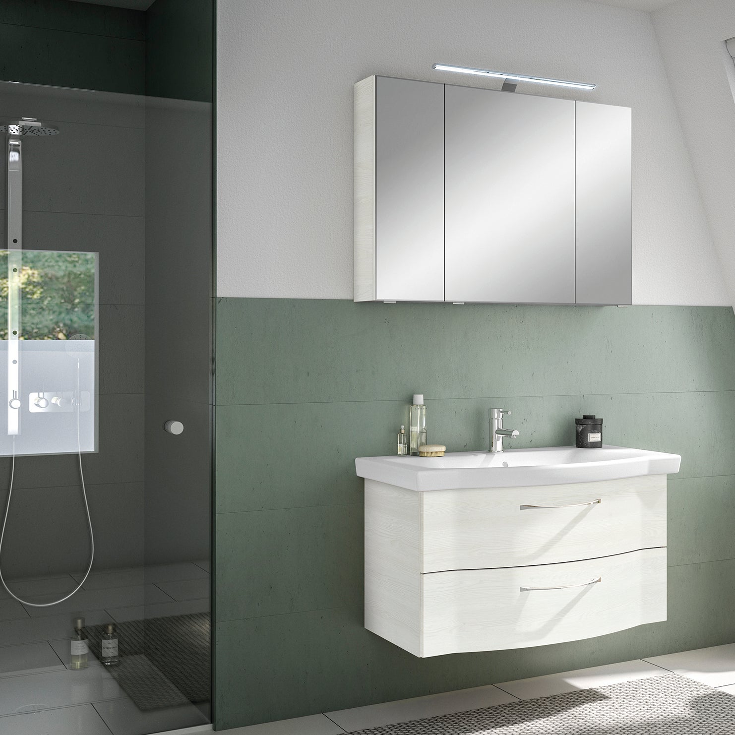 Mobile da bagno sospeso sotto lavabo L 90 x H 49 x P 48 cm bianco, 2 cassetti PELIPAL Solitaire - 2