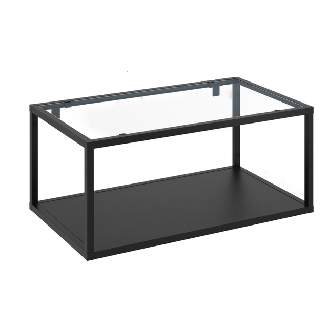 Estante auxiliar metal e vidro Delinia 60X35X26CM preto