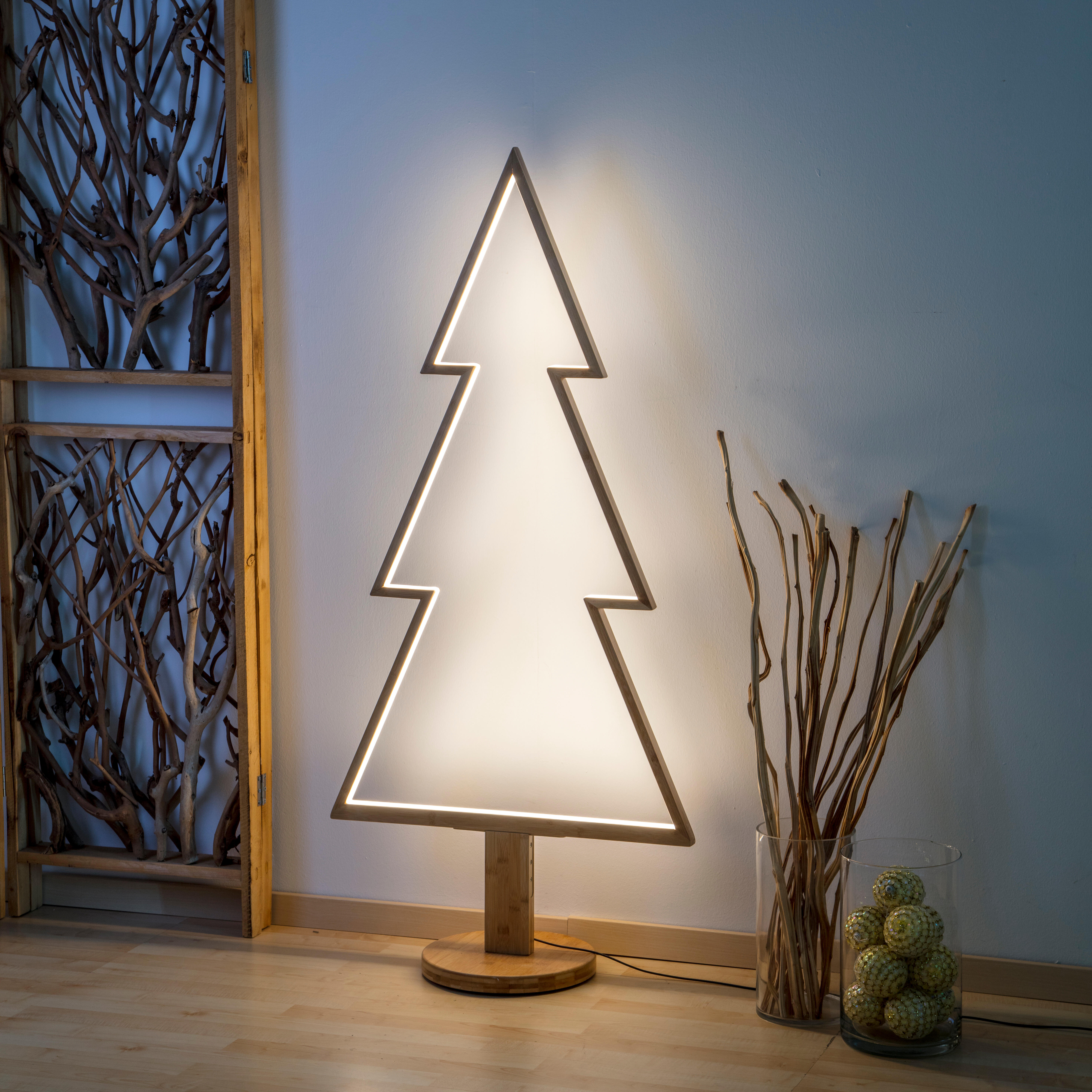 Albero luminoso abete marrone 140 lampadine led bianco caldo L 1.2 m x H 170 cm - 2