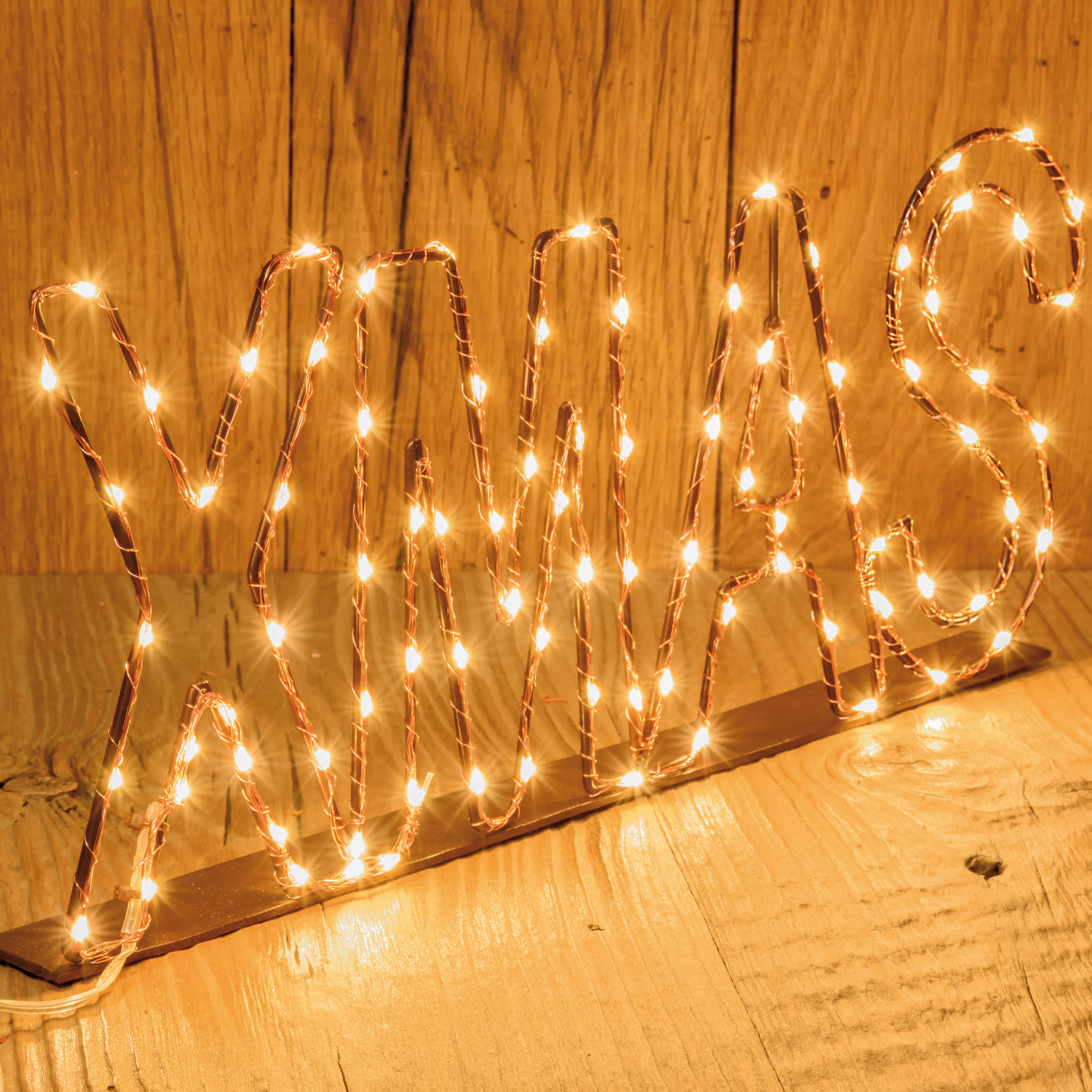 Scritta luminosa XMAS led bianco caldo L 1.6 m x H 15 cm - 4