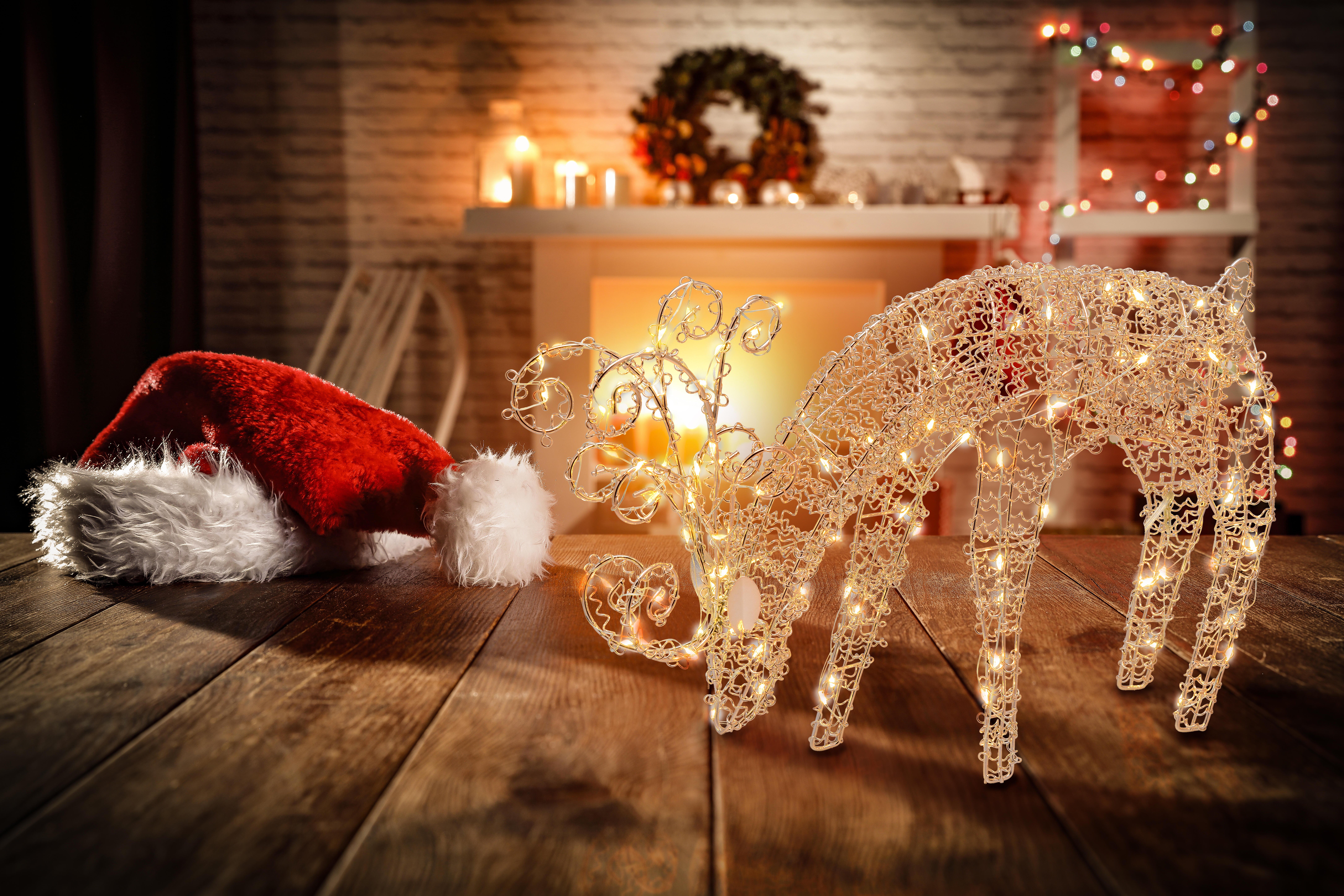 Renna luminosa 100 lampadine led bianco caldo L 1.6 m x H 25 cm - 4