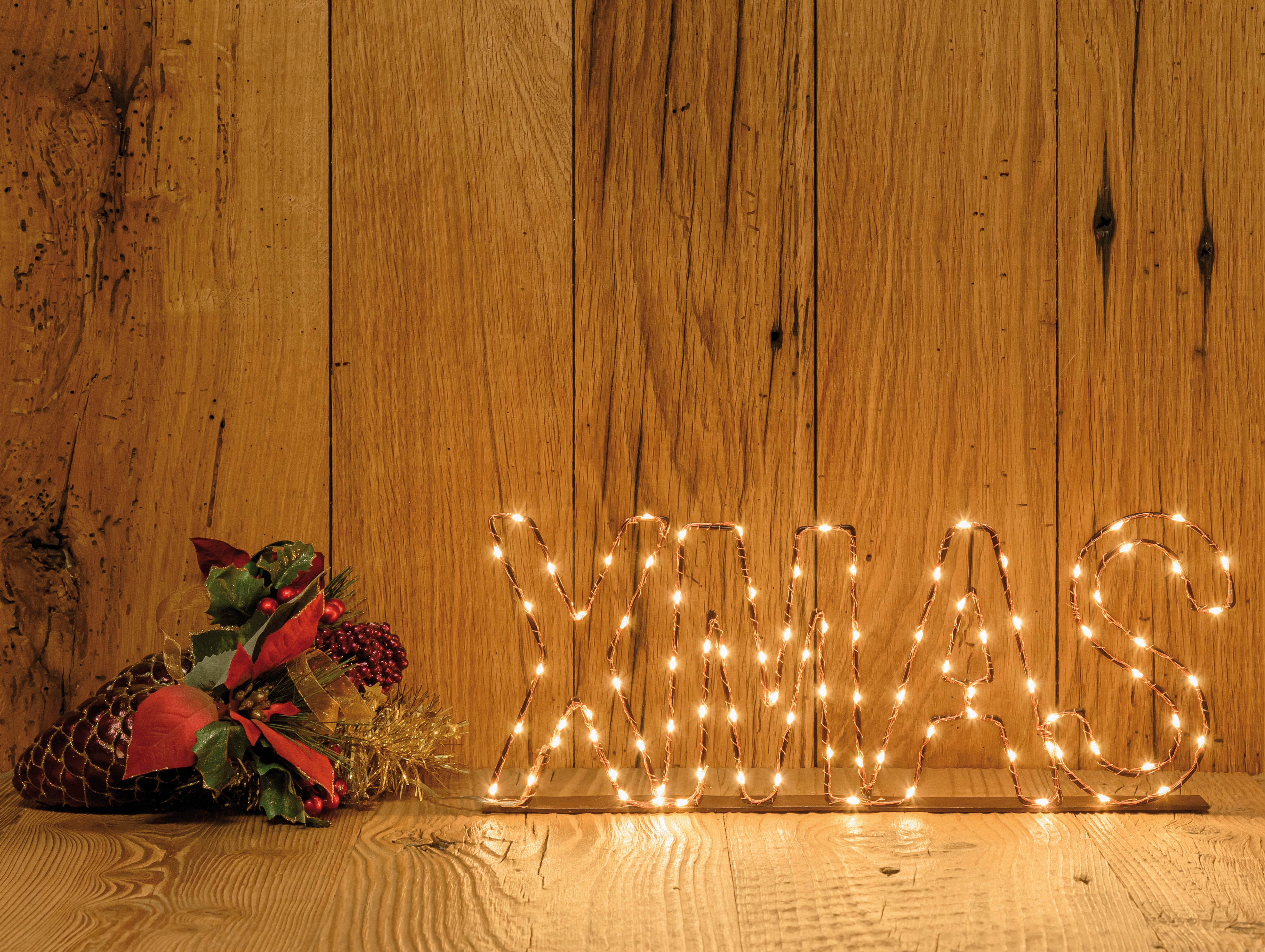 Scritta luminosa XMAS led bianco caldo L 1.6 m x H 15 cm - 3