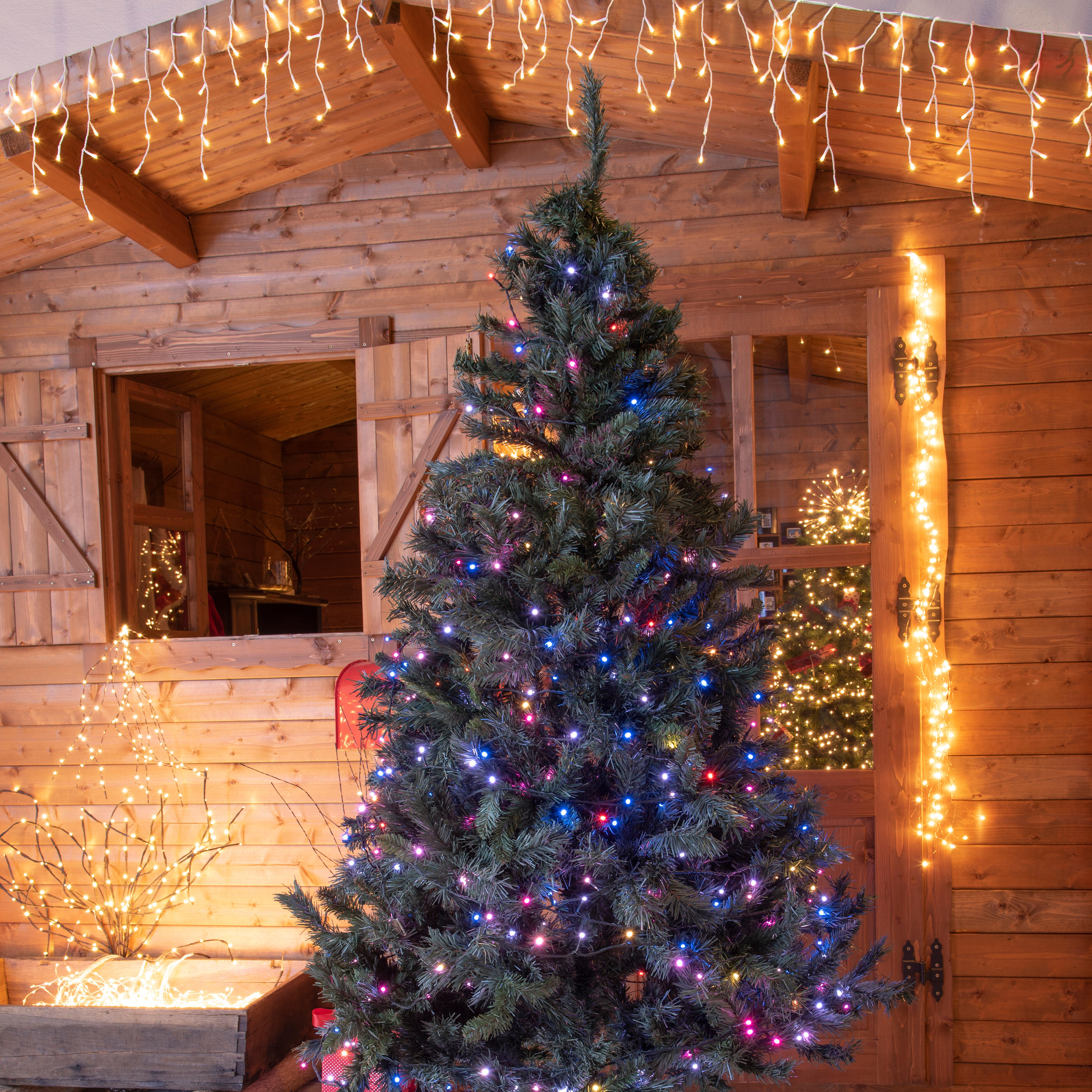 Catena luminosa per albero di Natale 200 luci LED bianche calde Wonder - 7