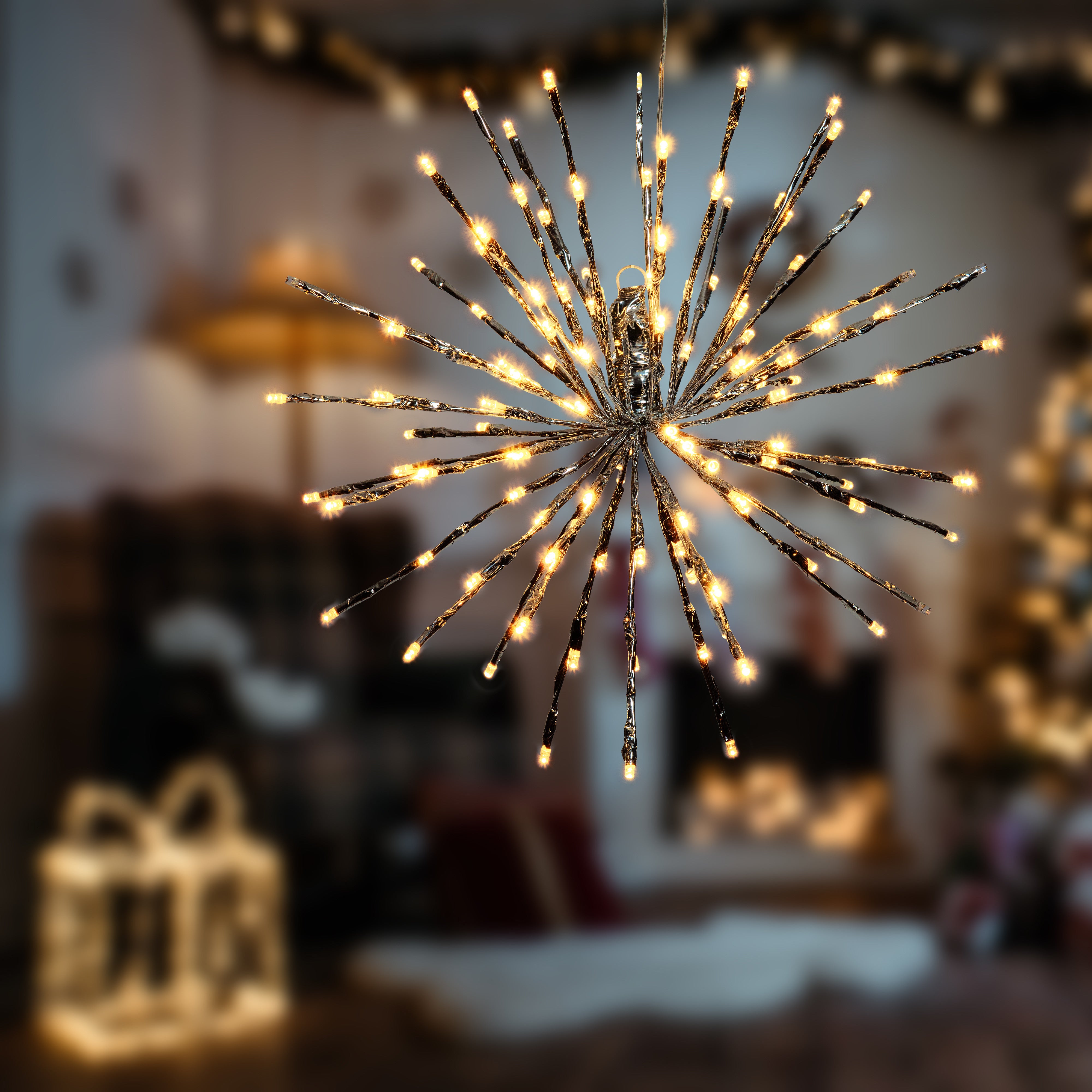 Stella decorativa luminosa Natalizia Twig Ball 120 lampadine led bianco caldo L 1.5 m x H 20 cm - 5