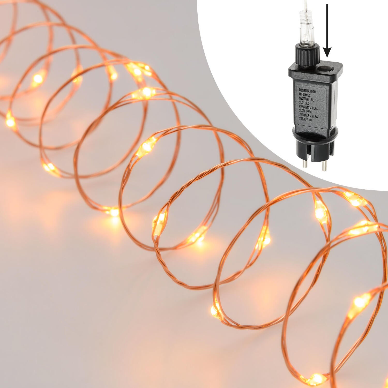 Filo di luci di natale 300 luci LED bianche calde programmabile - 3
