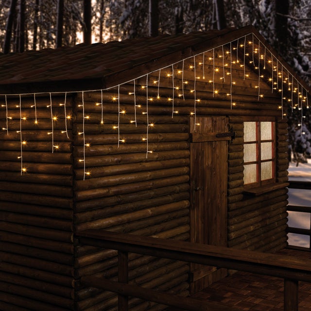 Tenda luminosa natalizia 120 lampadine led bianco caldo H 60 x L 512 cm