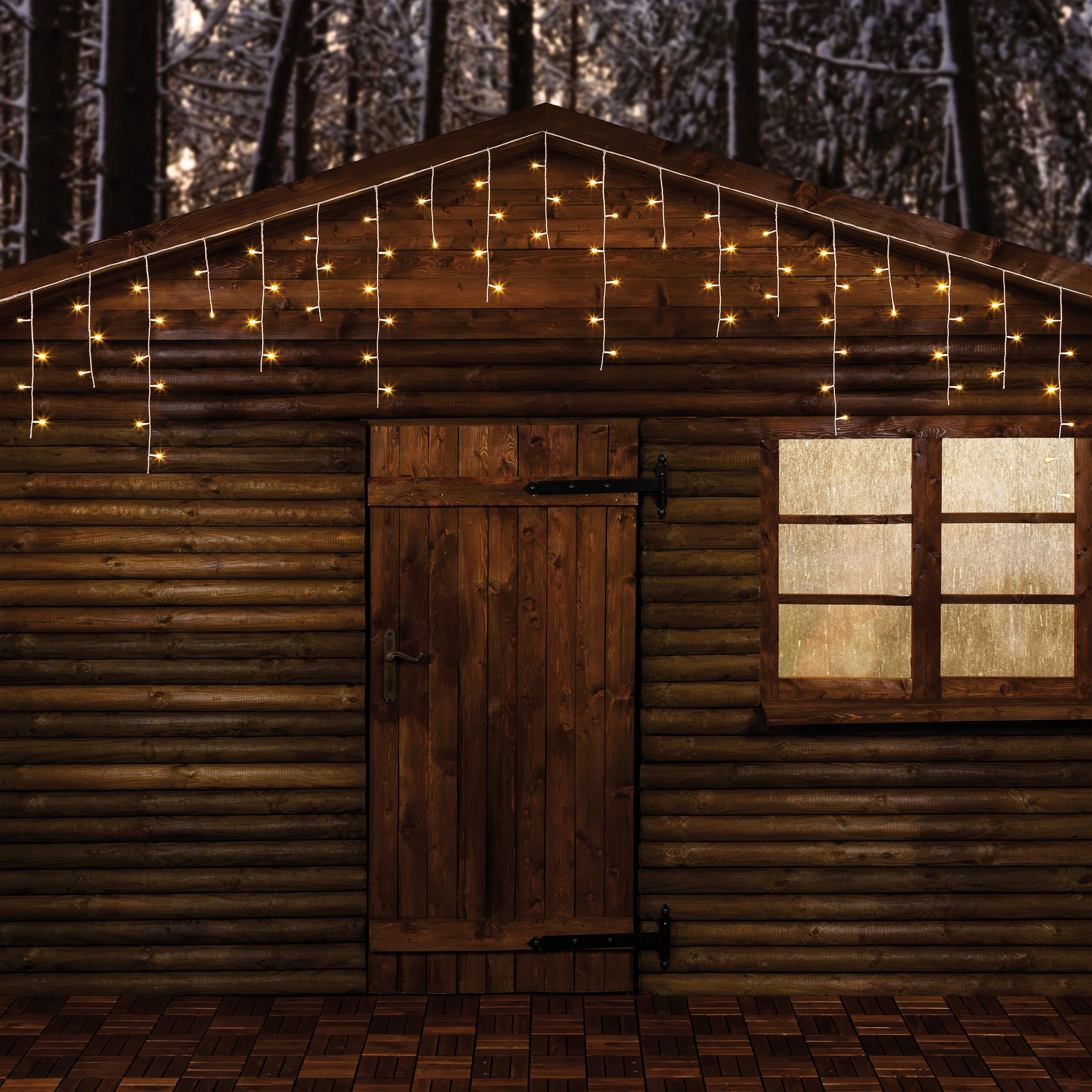 Tenda luminosa natalizia 120 lampadine led bianco caldo H 60 x L 512 cm - 4