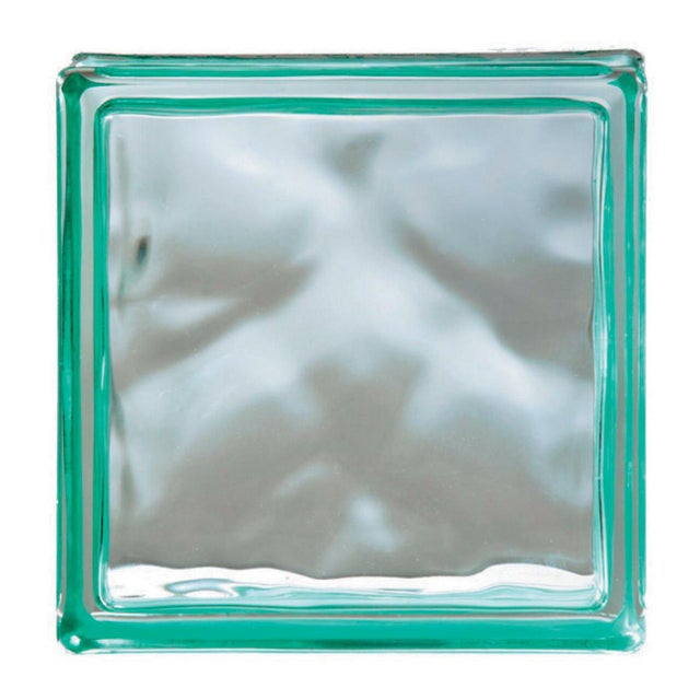 Vetromattone BORMIOLI Riflessi verde ondulato L 19 x H 19 x Sp 8 cm