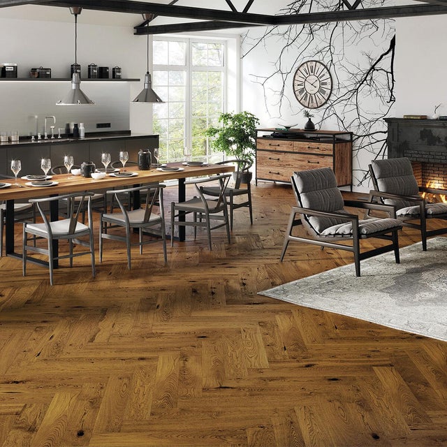 Parquet multistrato L BARLINEK in marrone laccato natura sp. 14/2.5 mm 0.65 m²