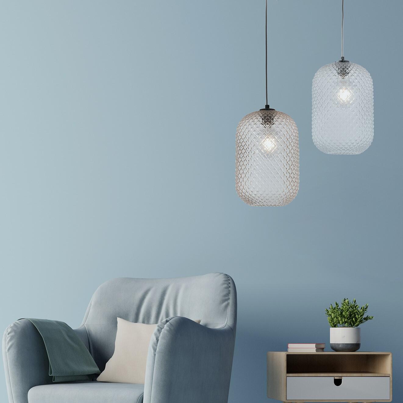 Lampadario Glamour Ashford trasparente paralume ambrato E27 LUCE AMBIENTE DESIGN - 3