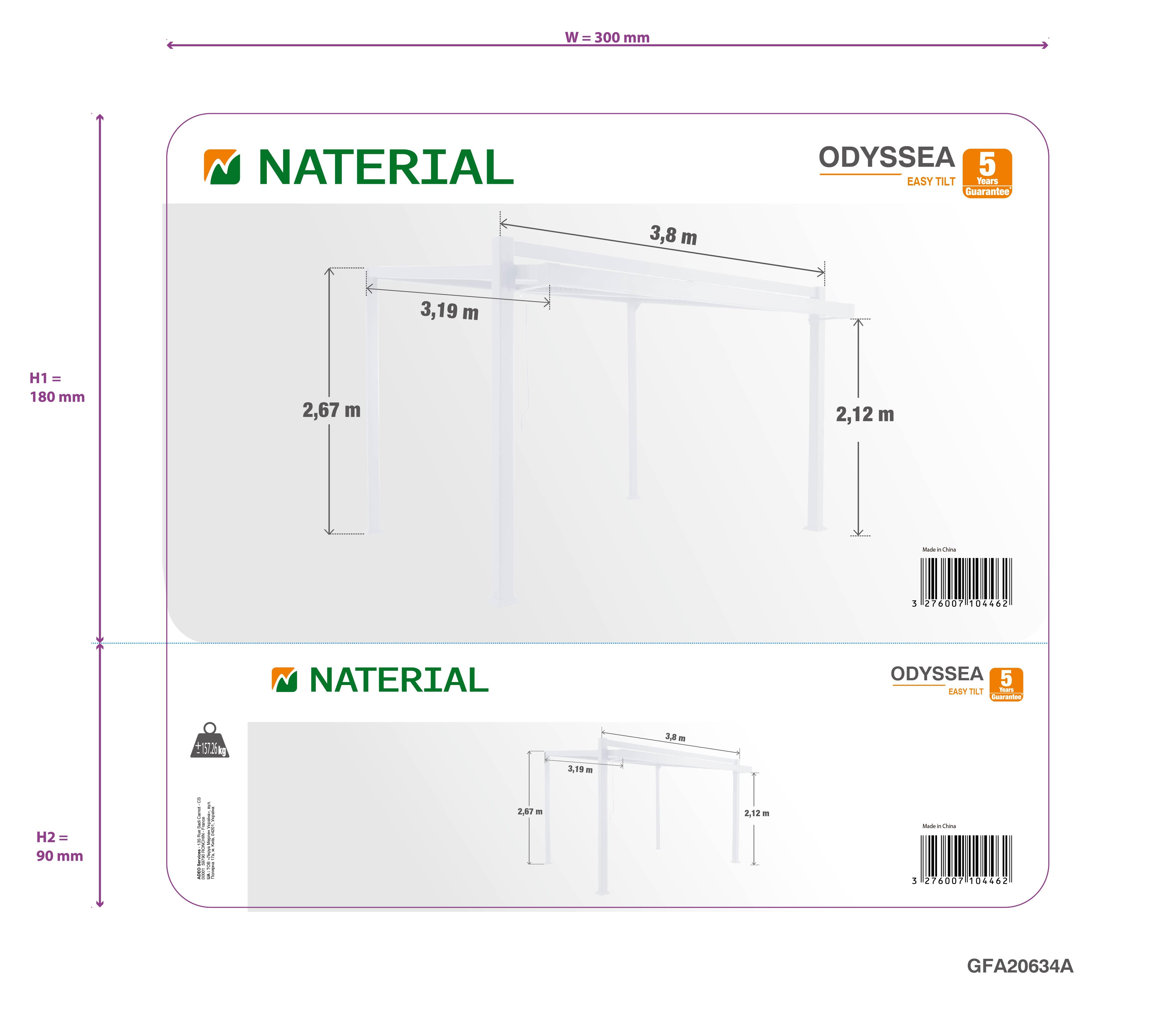 Pérgola bioclimática de aluminio NATERIAL Odyssea blanco de 380x318 cm - 10