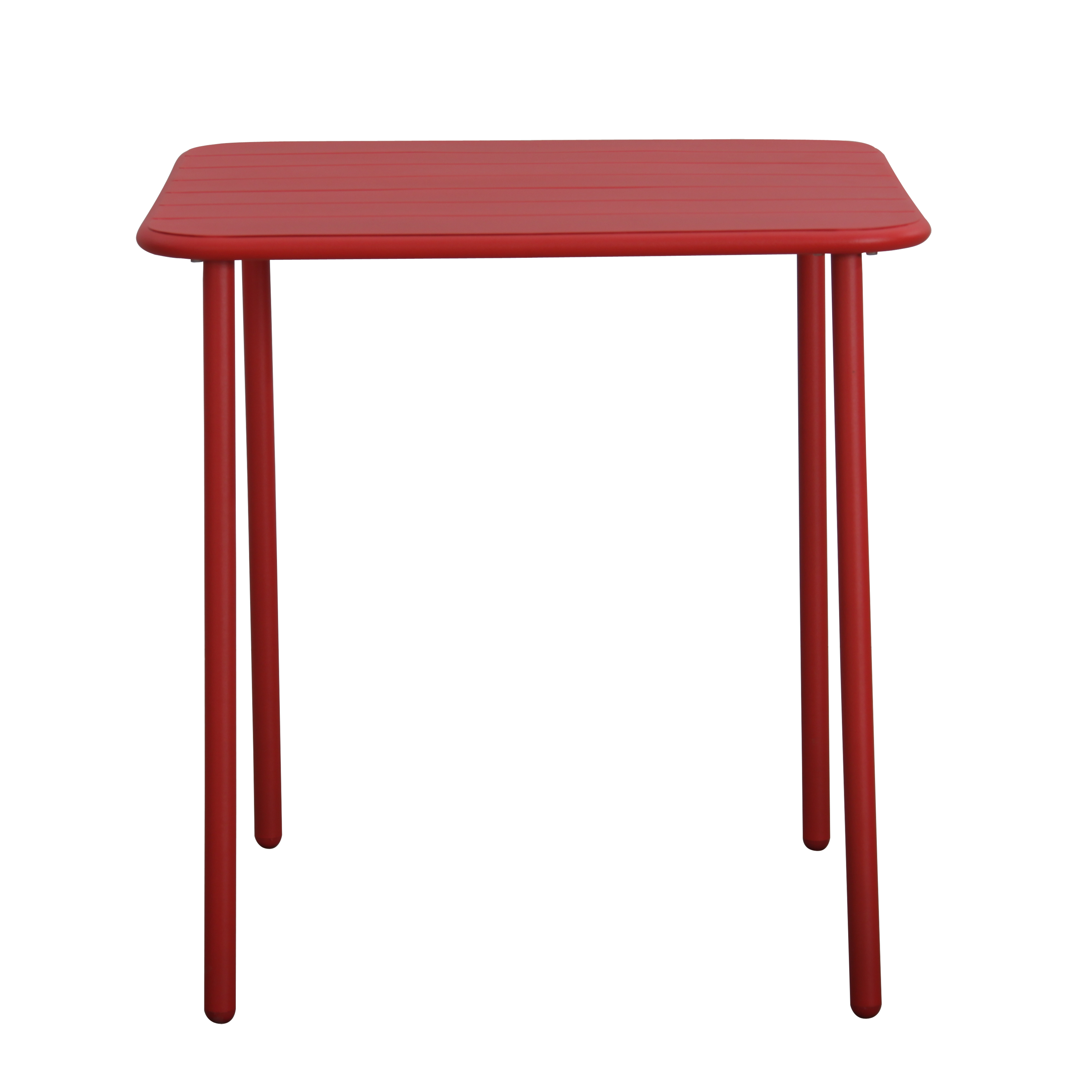 Tavolo da pranzo per giardino Cafe struttura in acciaio con piano in alluminio rosso per 2 persone 70x70cm - 3