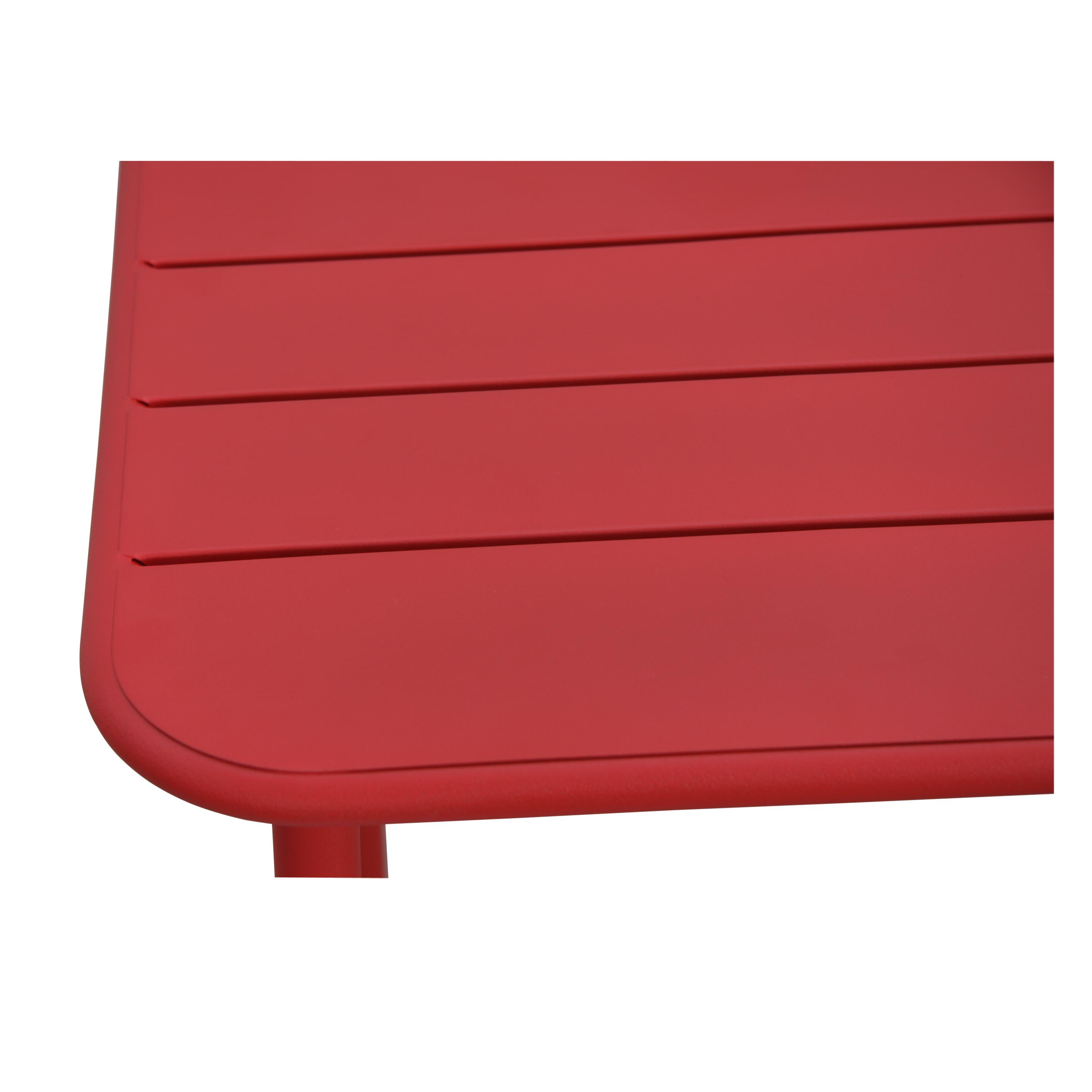 Tavolo da pranzo per giardino Cafe struttura in acciaio con piano in alluminio rosso per 2 persone 70x70cm - 6