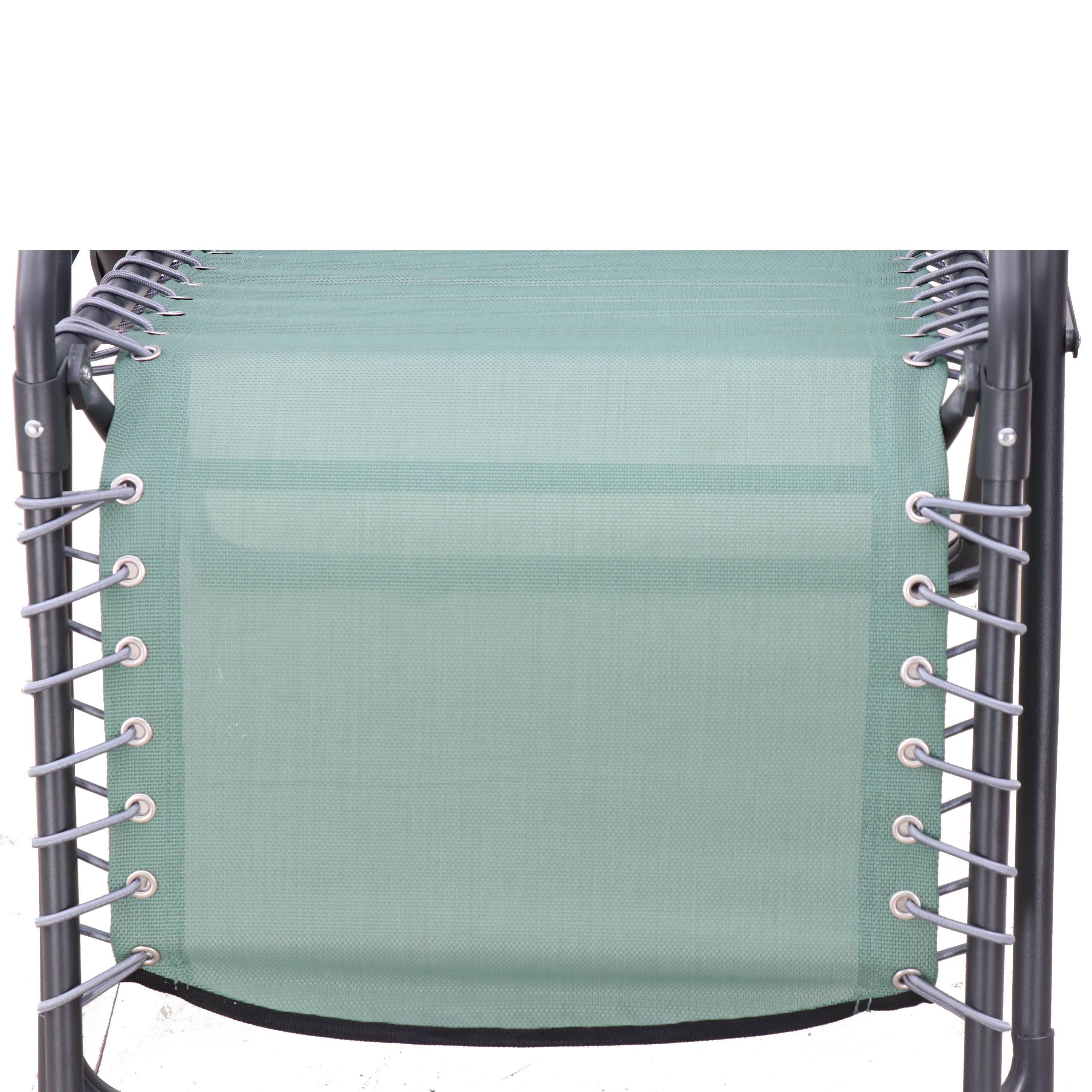 Sedia da giardino con cuscino verde e braccioli Zero Gravity struttura in acciaio, seduta in textilene verde - 10