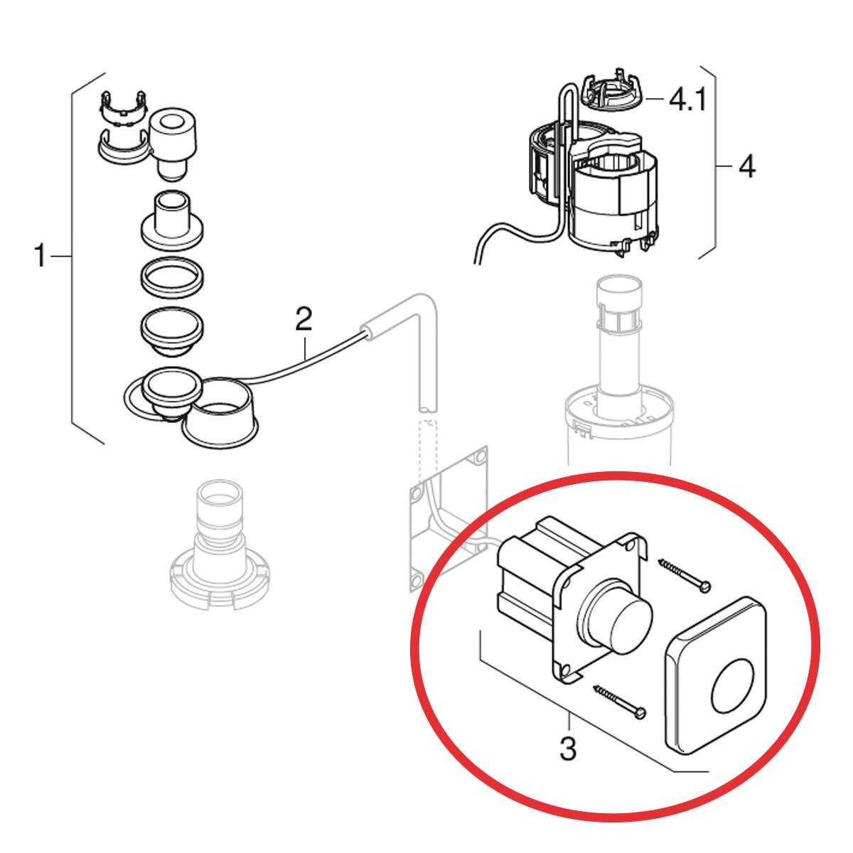 Pulsante Scarico Geberit Grigio 888.544.11.1 - Per Cassette Di Risciacquo Incasso