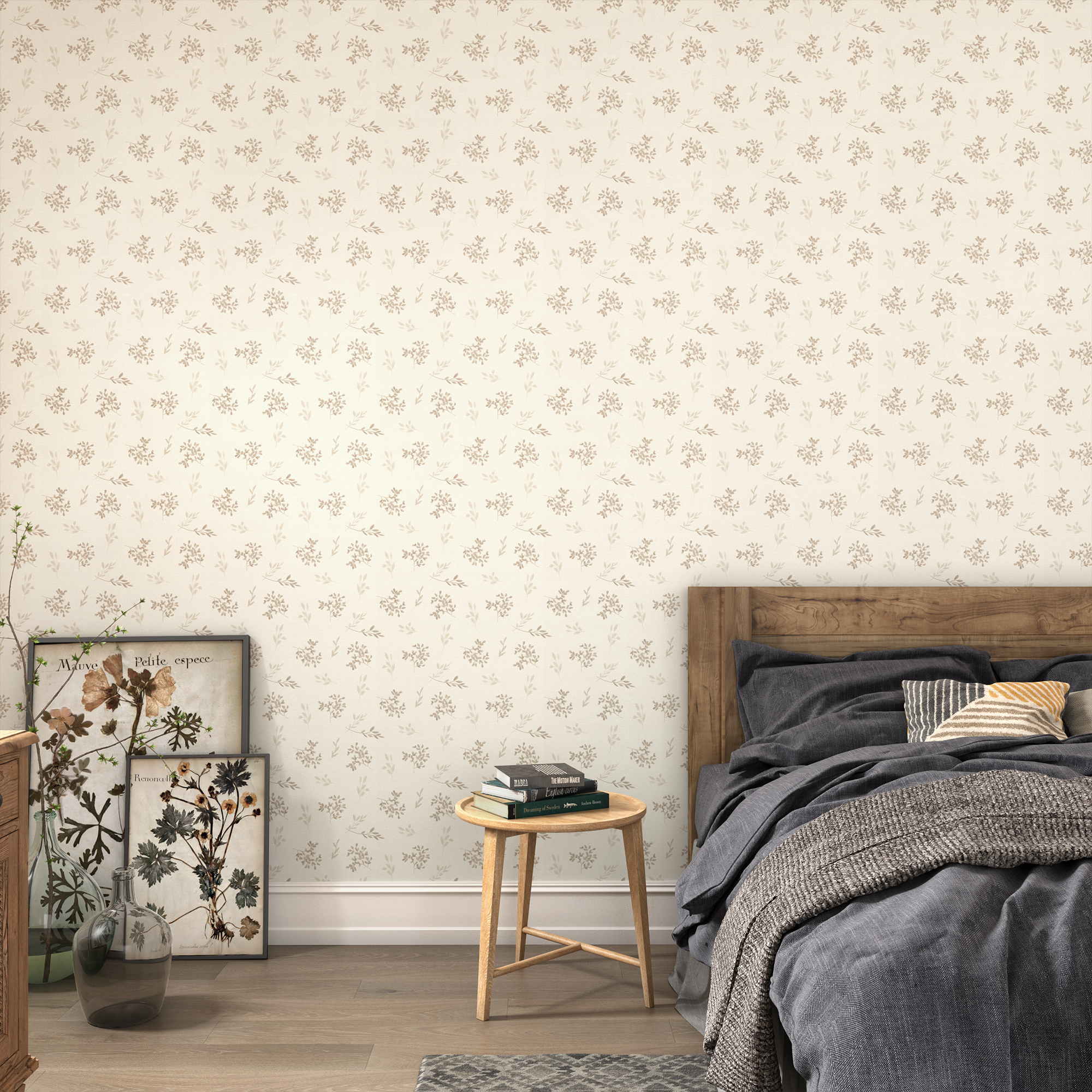 Papel pintado vinilo naturaleza trench5 beige inspire