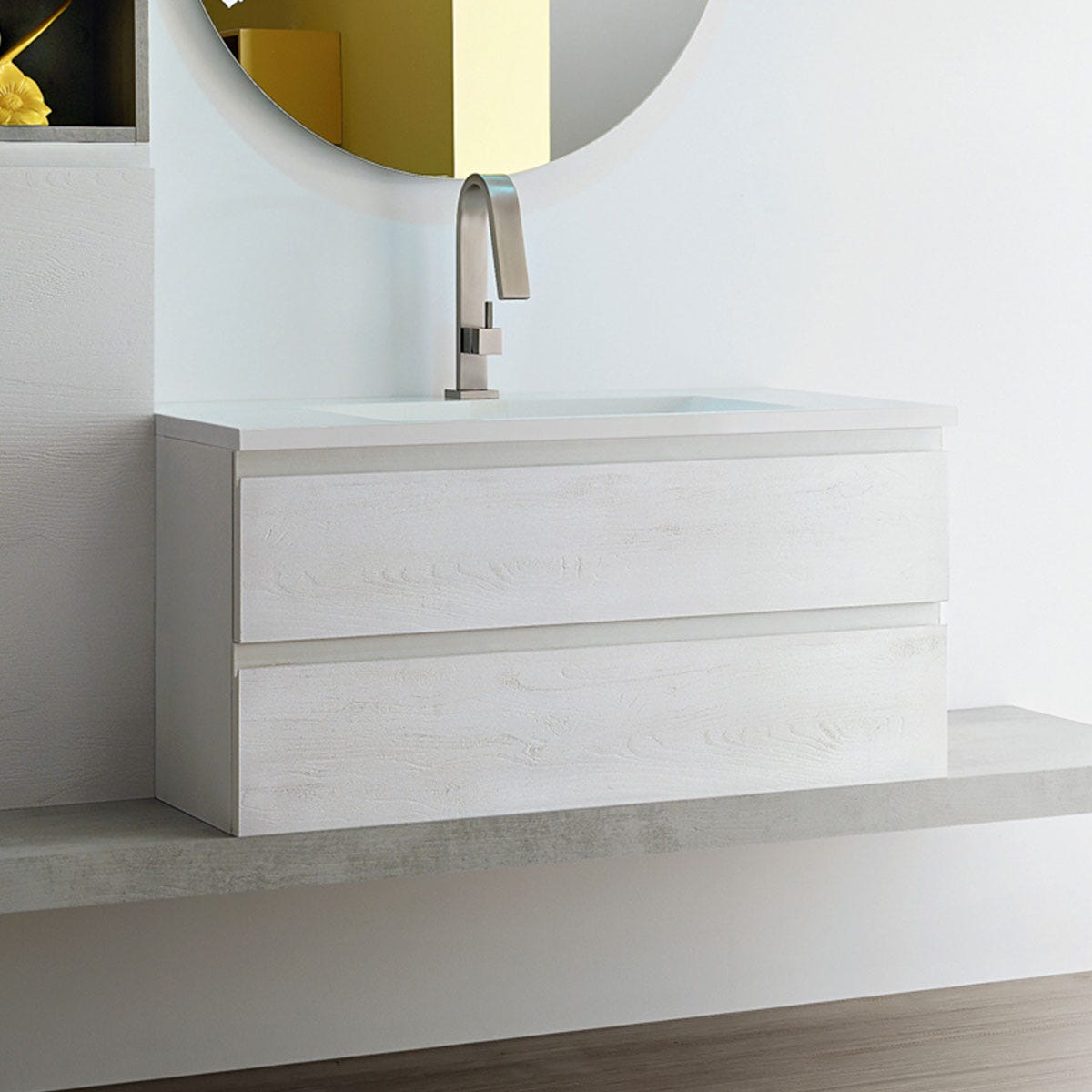 Mobile da cucina indipendente: tre cassetti, Colore: bianco | Rovere Mobile da cucina indipendente: tre cassetti, Colore: bianco | Rovere