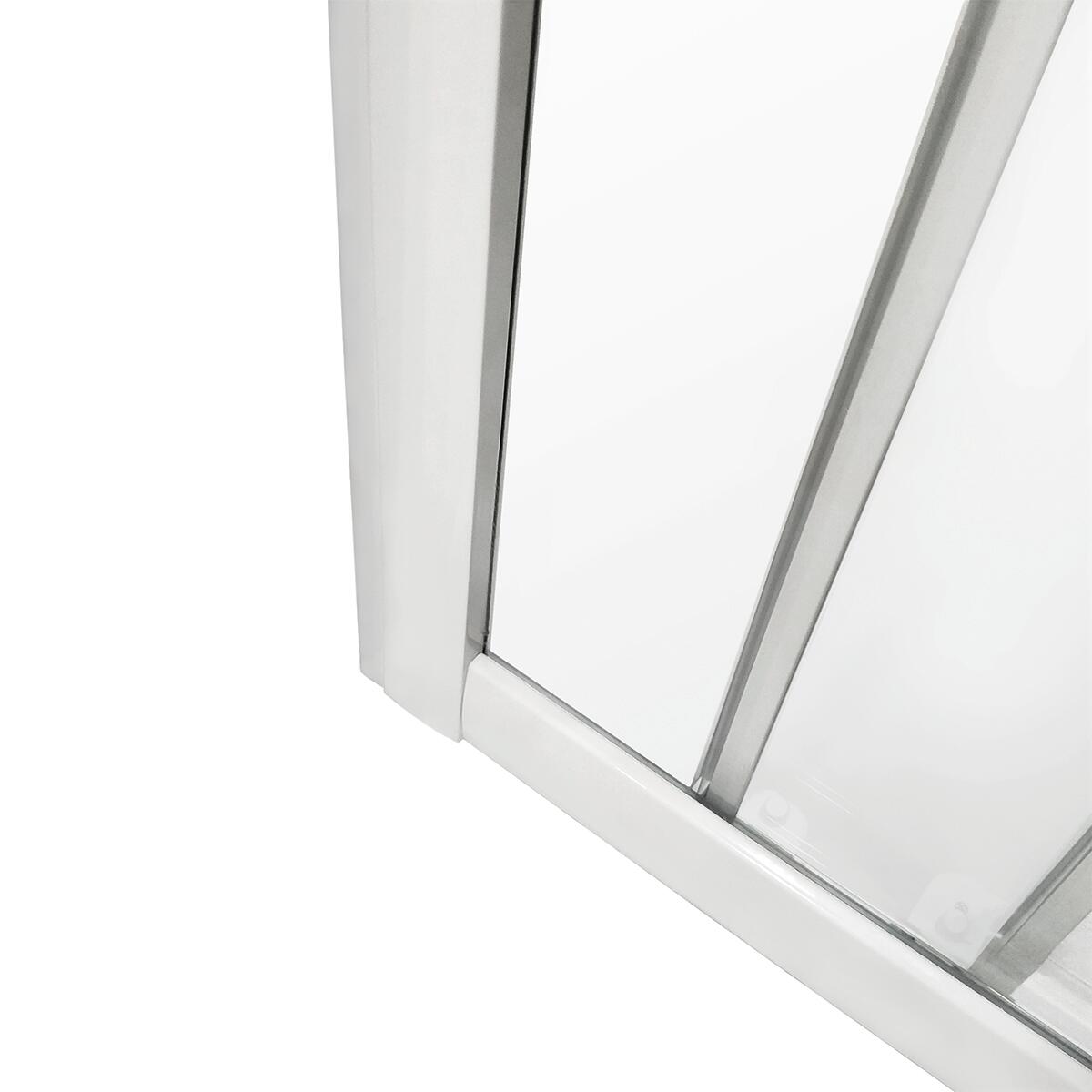 Porta doccia scorrevole Essential, L 117-120 cm x H 185 cm x SP 4 mm, profilo bianco, vetro serigrafato - 4
