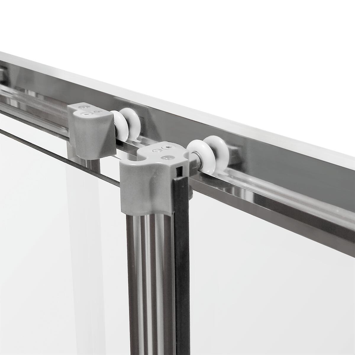 Porta de duche 1fixa +1 de correr 120x185 cm cromado transparente Sensea Essential - 3