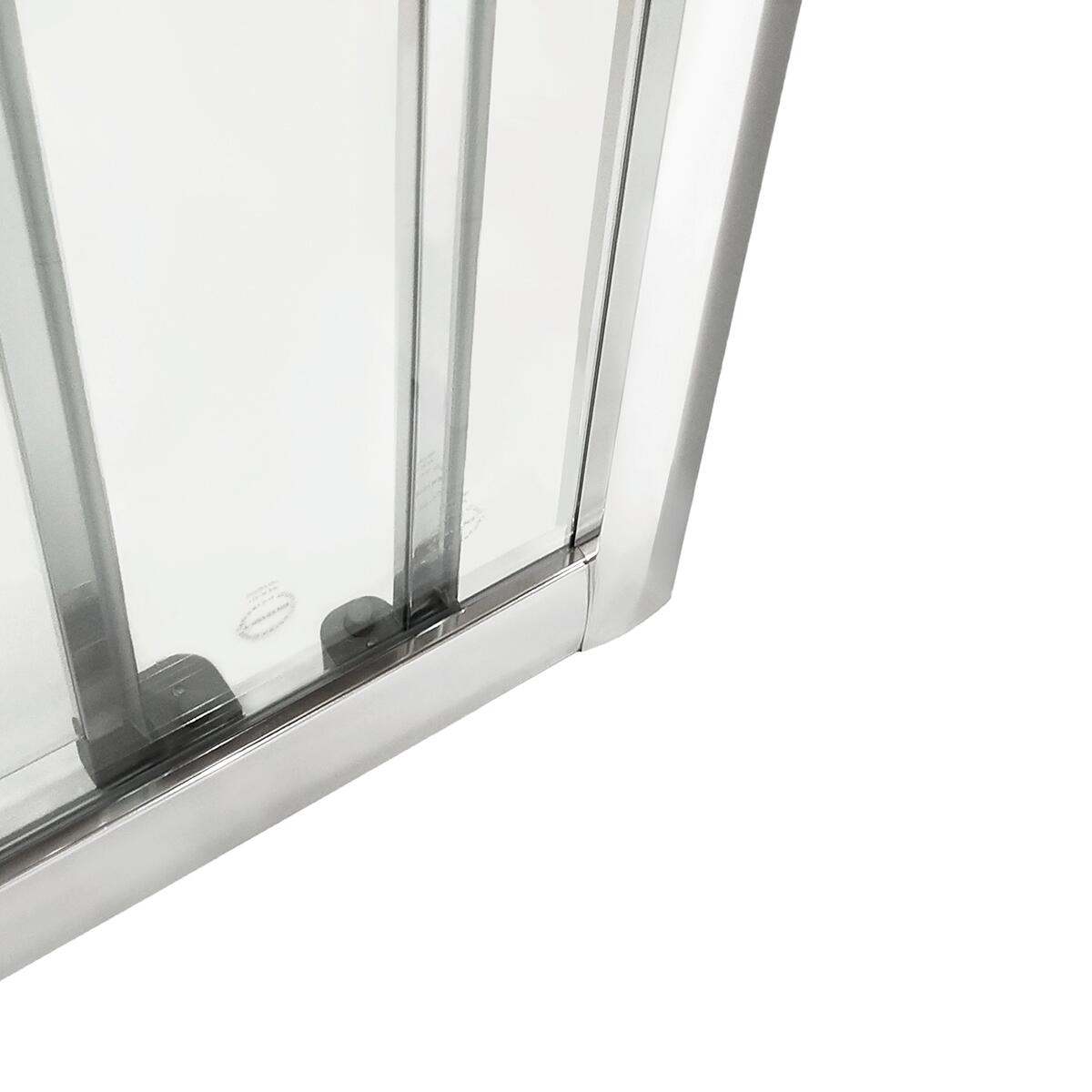 Porta de duche 1fixa +1 de correr 120x185 cm cromado transparente Sensea Essential - 9